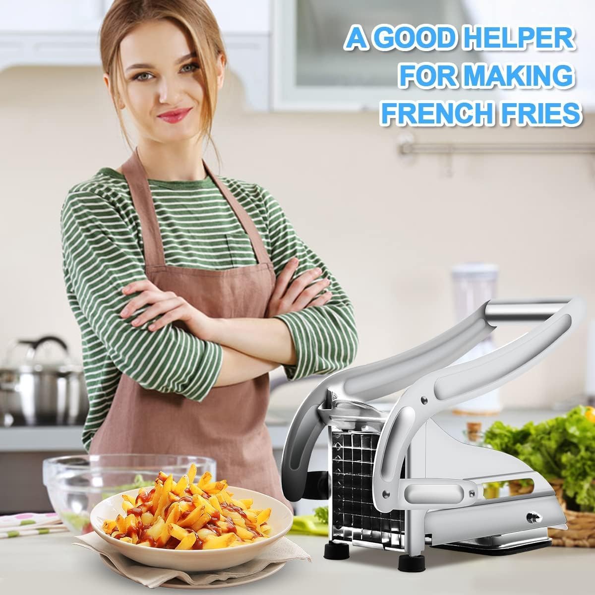 French Fries & Potato Chips Cutter Machine with Blade