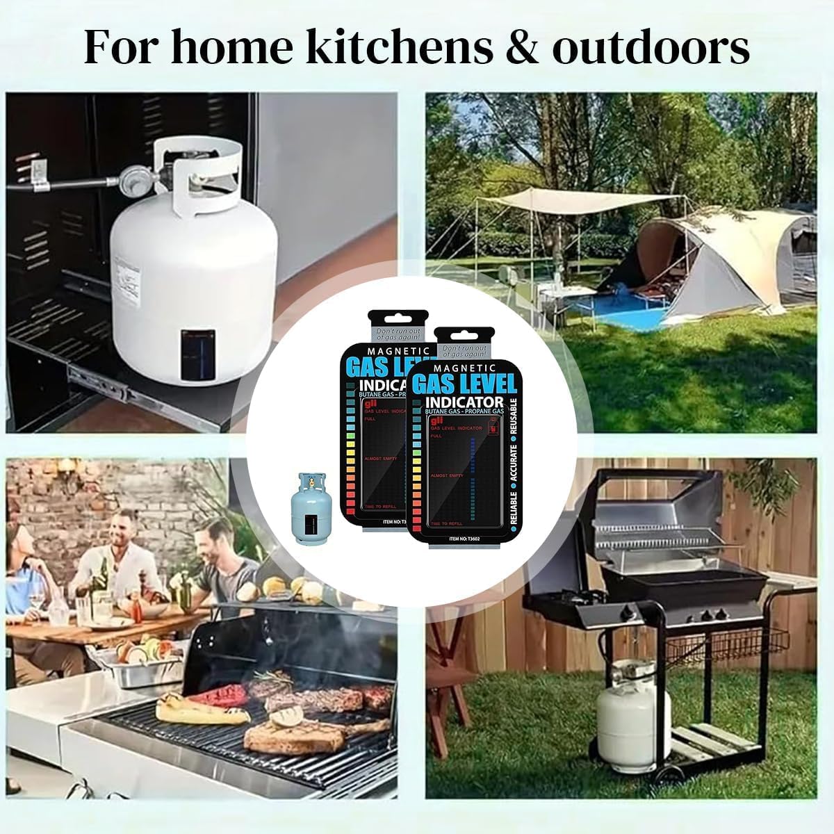 Magnetic Cooking Gas Level Indicator - 1 Piece for Propane and Butane Gas Cylinders-LPG cylinders