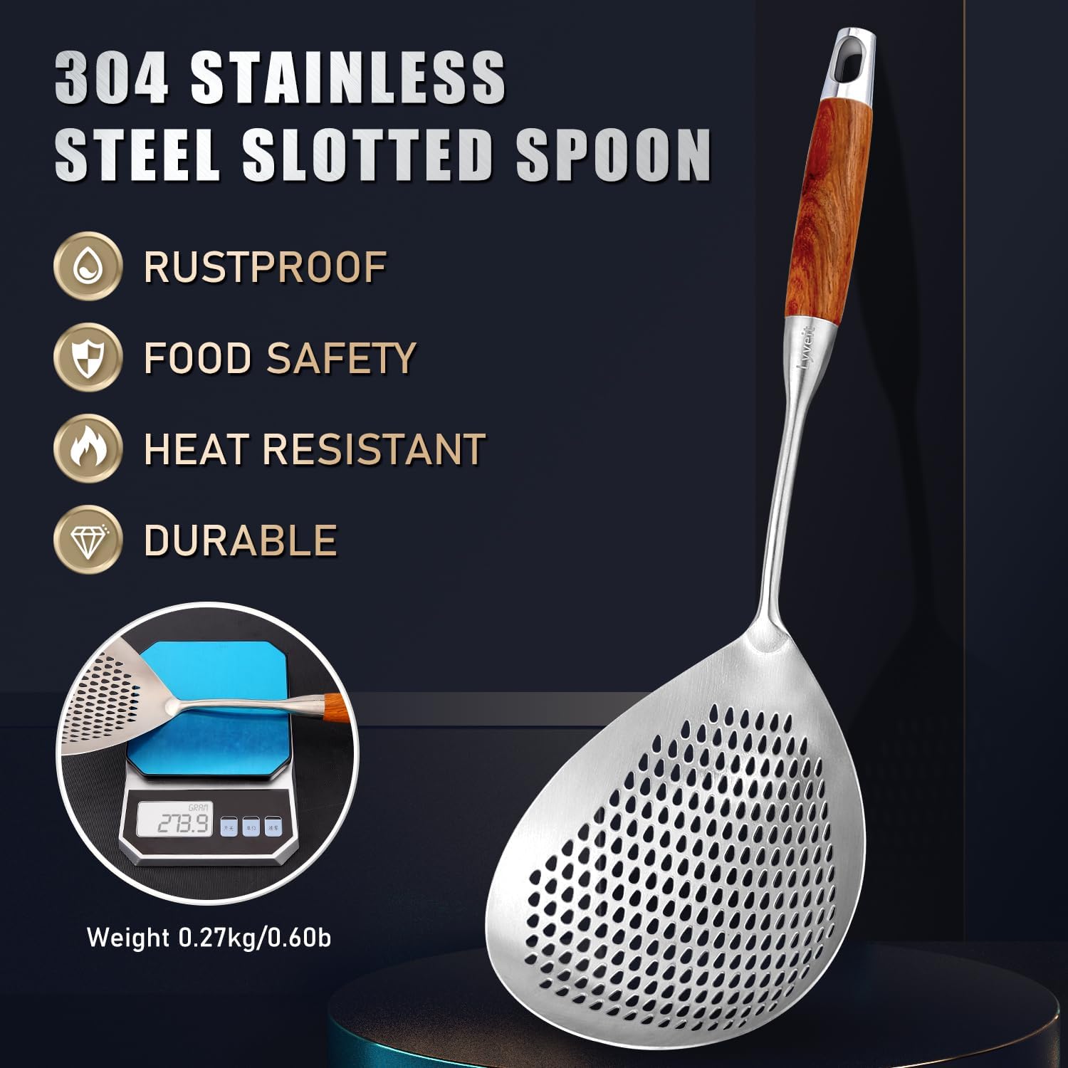 LARGE SKIMMER SLOTTED SPOON 44CM