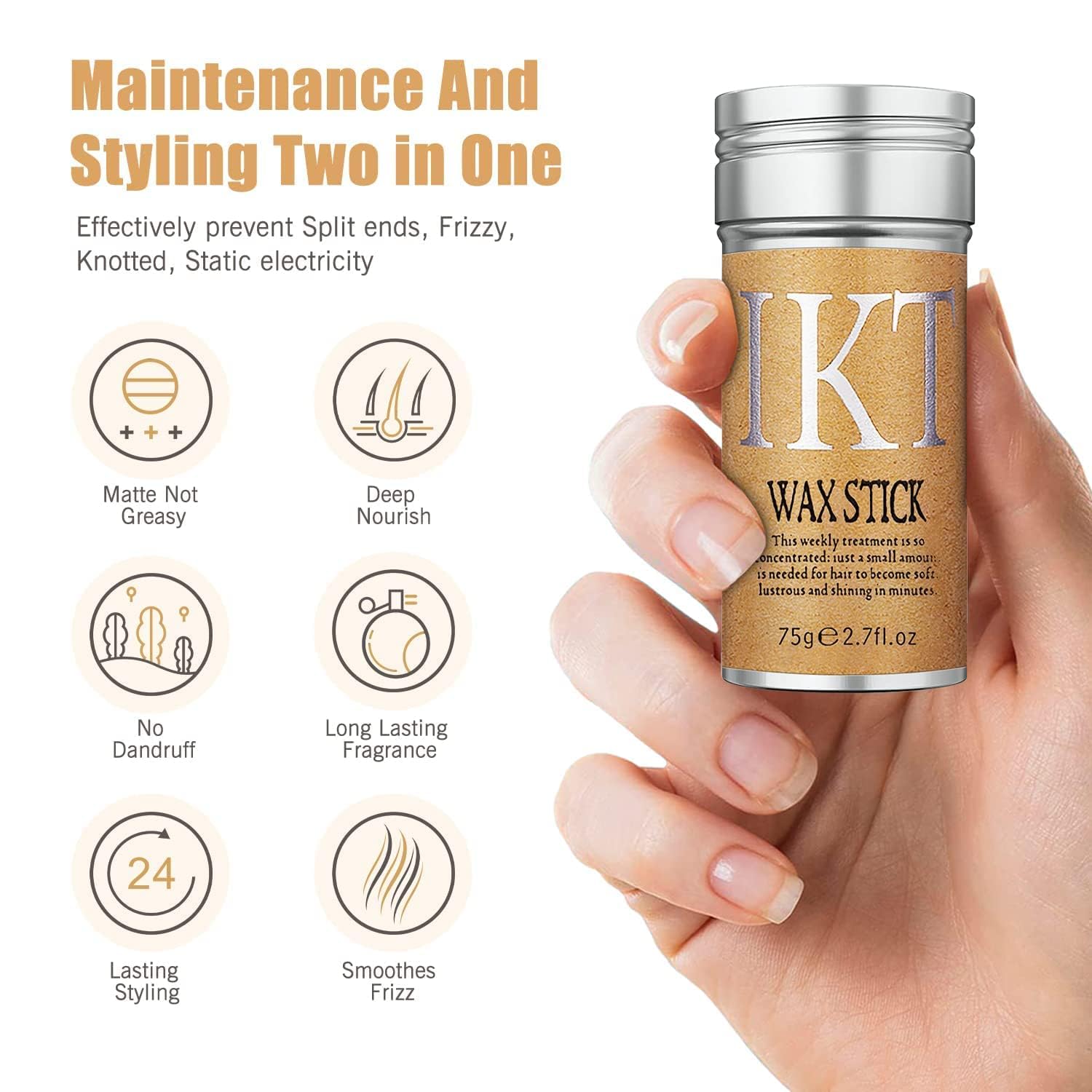 Hair Wax Stick for Women & Men - Hair Slick Back Stick