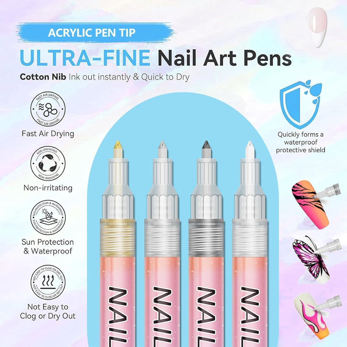 Nail Art Pens Set for DIY Nail Design & Fine Detail Painting