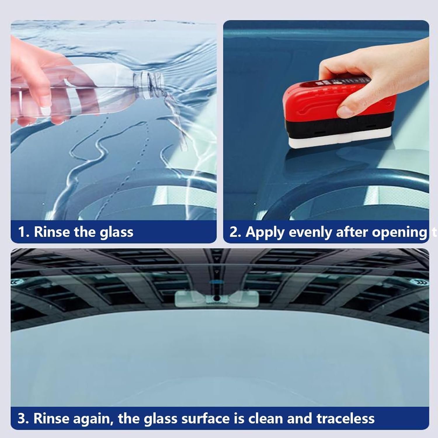 Oil Film Cleaning Brush, Glass Cleaning Board, Car Glass Oil Film Removal Cleaner