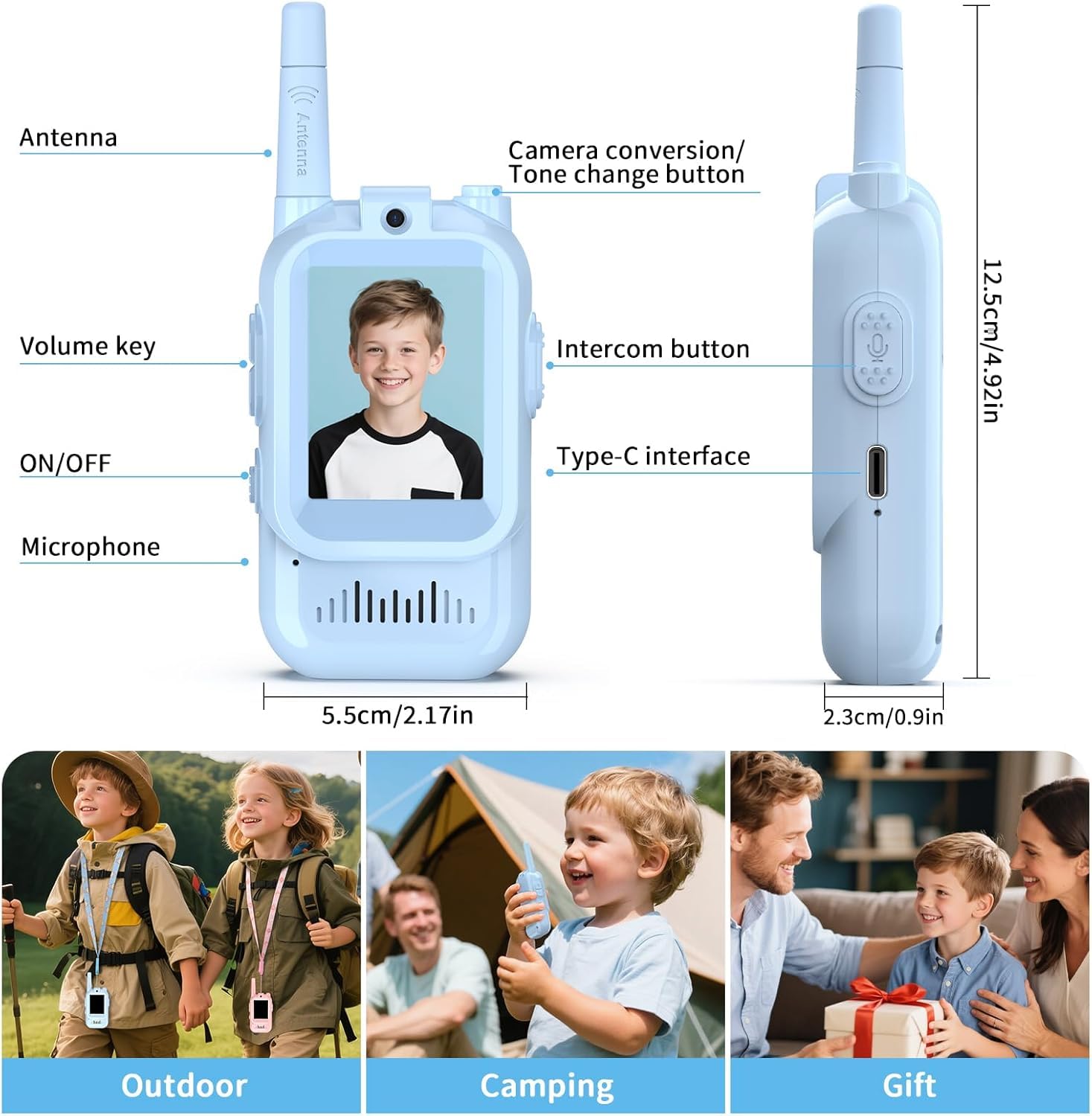 Kids Pretend Play Video Toy Set (2 Pack) | Rechargeable Interactive Role Play Toy with Fun Screen & Voice Effects | Indoor & Outdoor Play Toy for Children