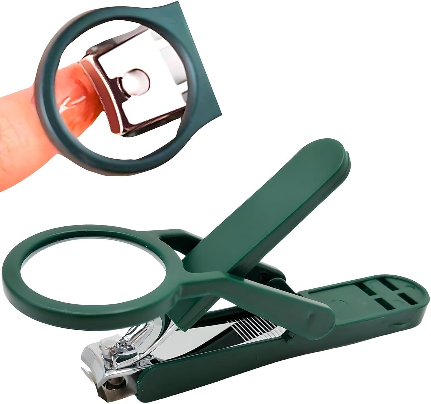 Magnifying Nail Cutter with 3X Zoom Lens | Precision Stainless Steel Nail Clipper for Enhanced Visibility Of Eyes | Ideal for Fingernails & Toenails | Professional Nail Care Tool for Seniors & Adults