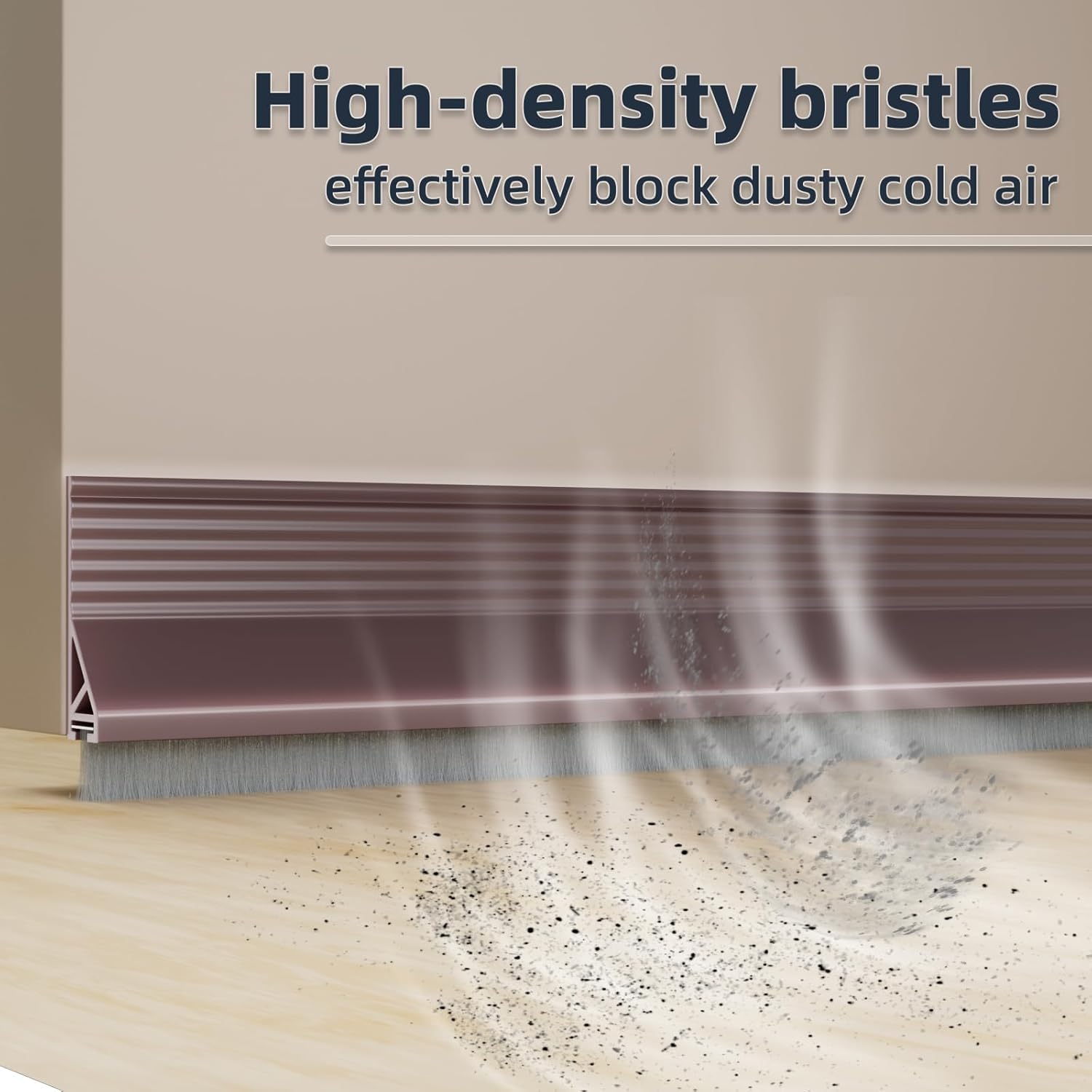 Door Draft Stopper with Brush, Door Sweep for Bottom of Door, Weather Stripping Door Seal, Under Door Gap Filler. (40 inch)