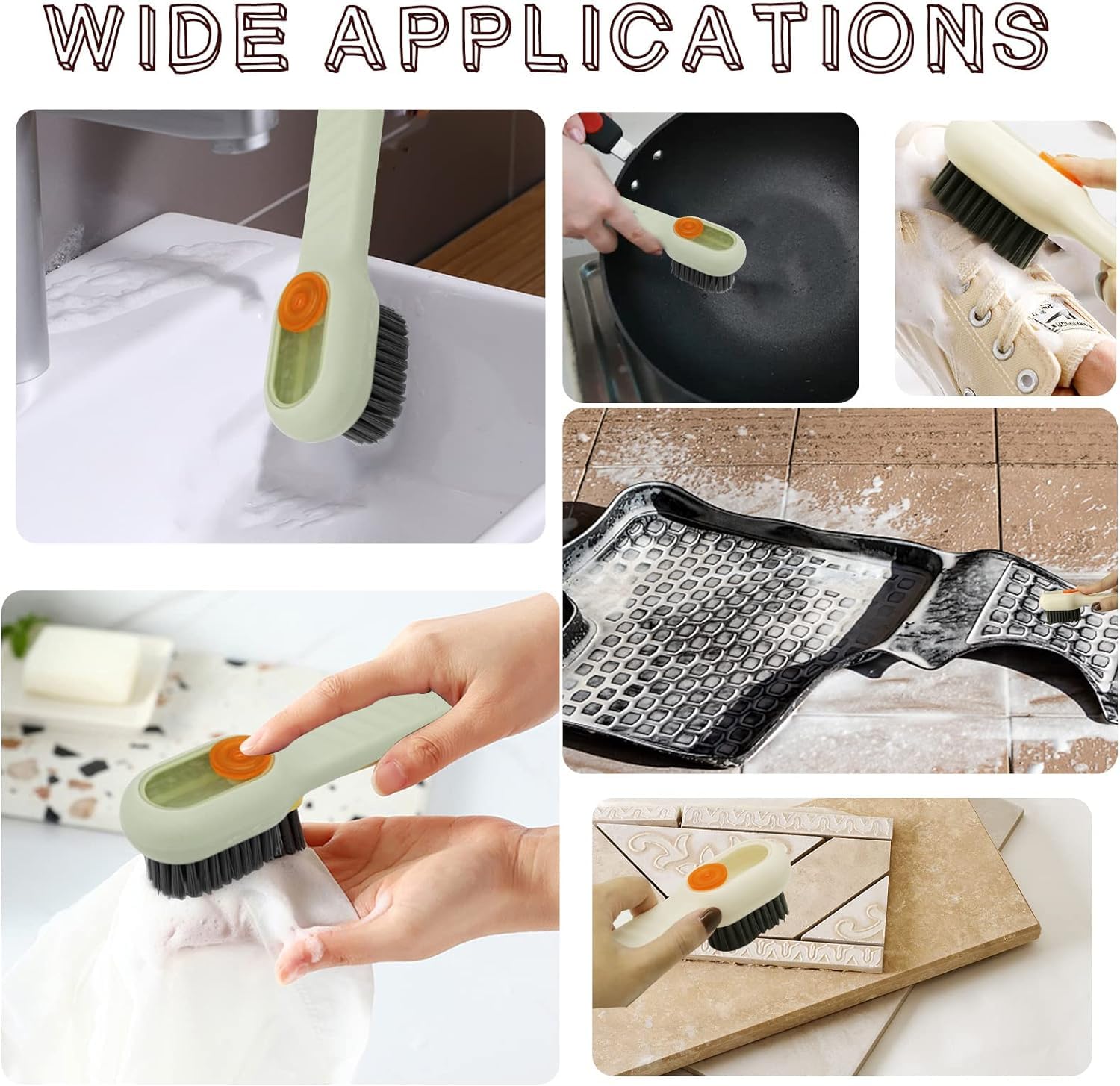 Multifunctional Scrubbing Brush with Liquid / Soap Dispenser (2 Pc)