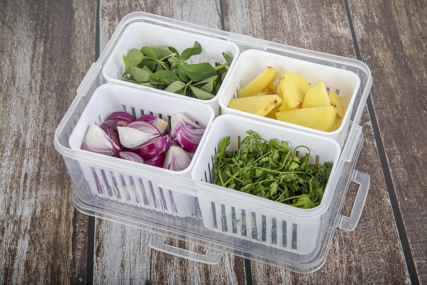 4 GRID FRIDGE STORAGE CONTAINER