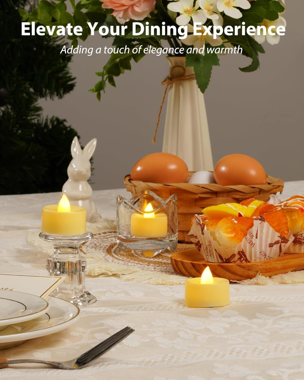 6 Pcs LED Tea Light Candles, Festival Gifting (Pack of 6)