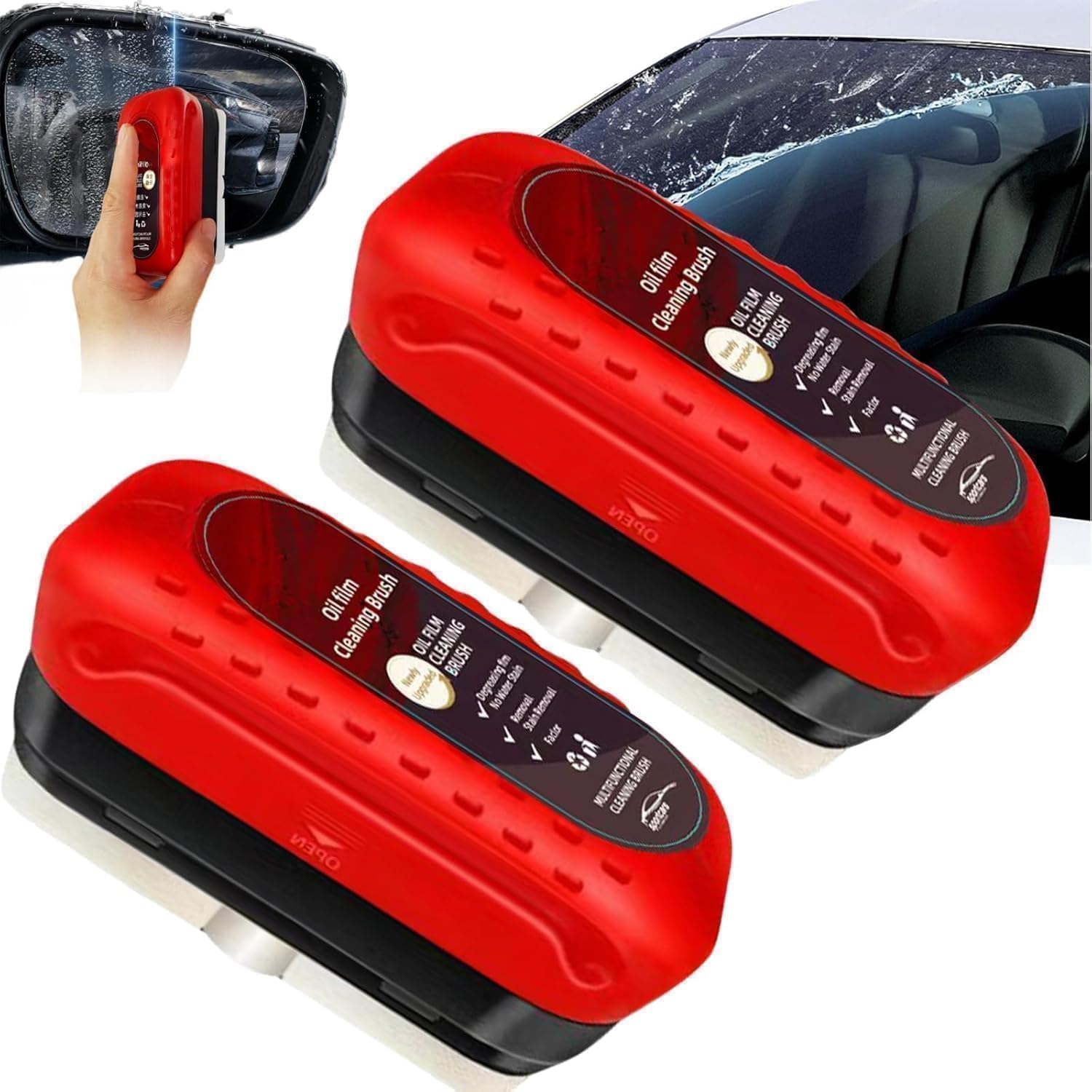 Oil Film Cleaning Brush, Glass Cleaning Board, Car Glass Oil Film Removal Cleaner