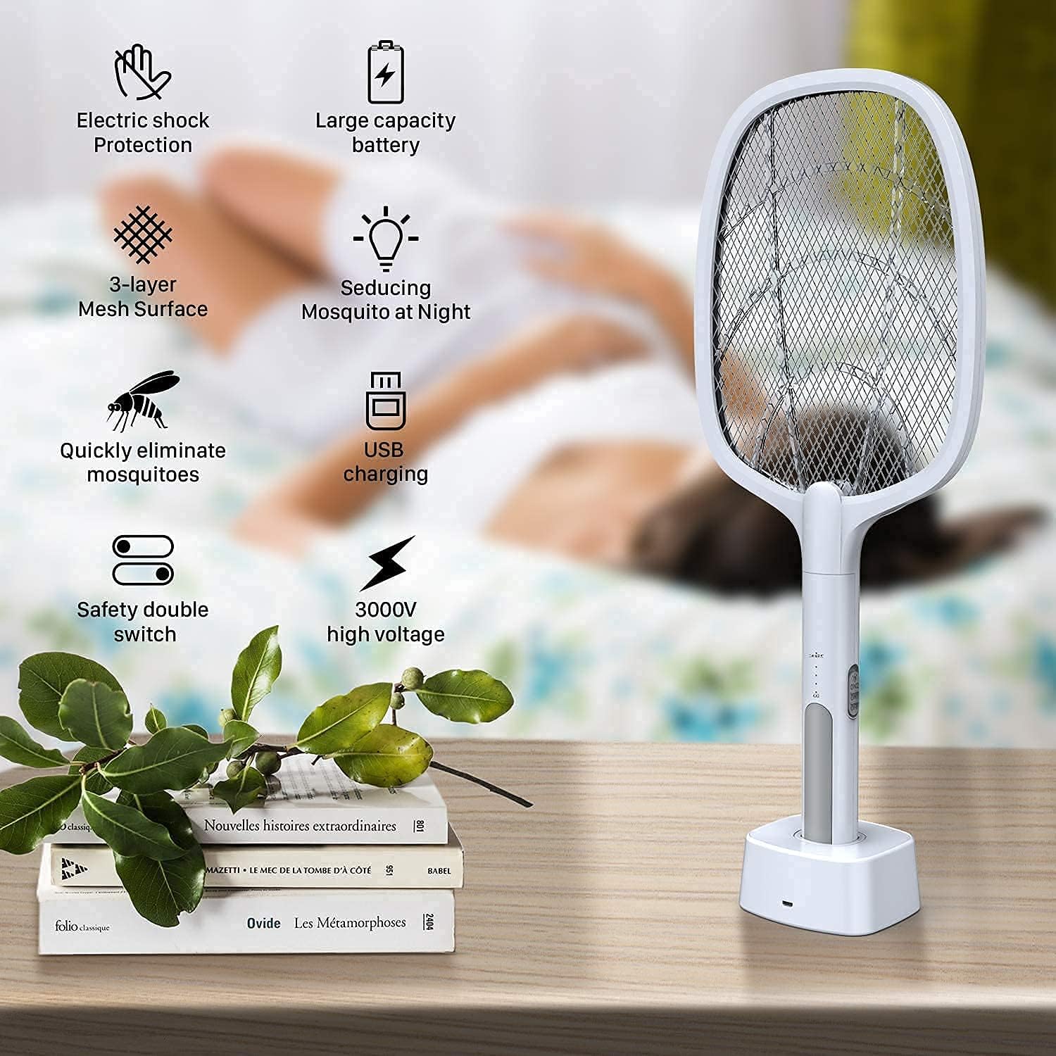 Rechargeable Mosquito Killer Racket – Electric Fly Swatter (1 Pc, Quality Assured)