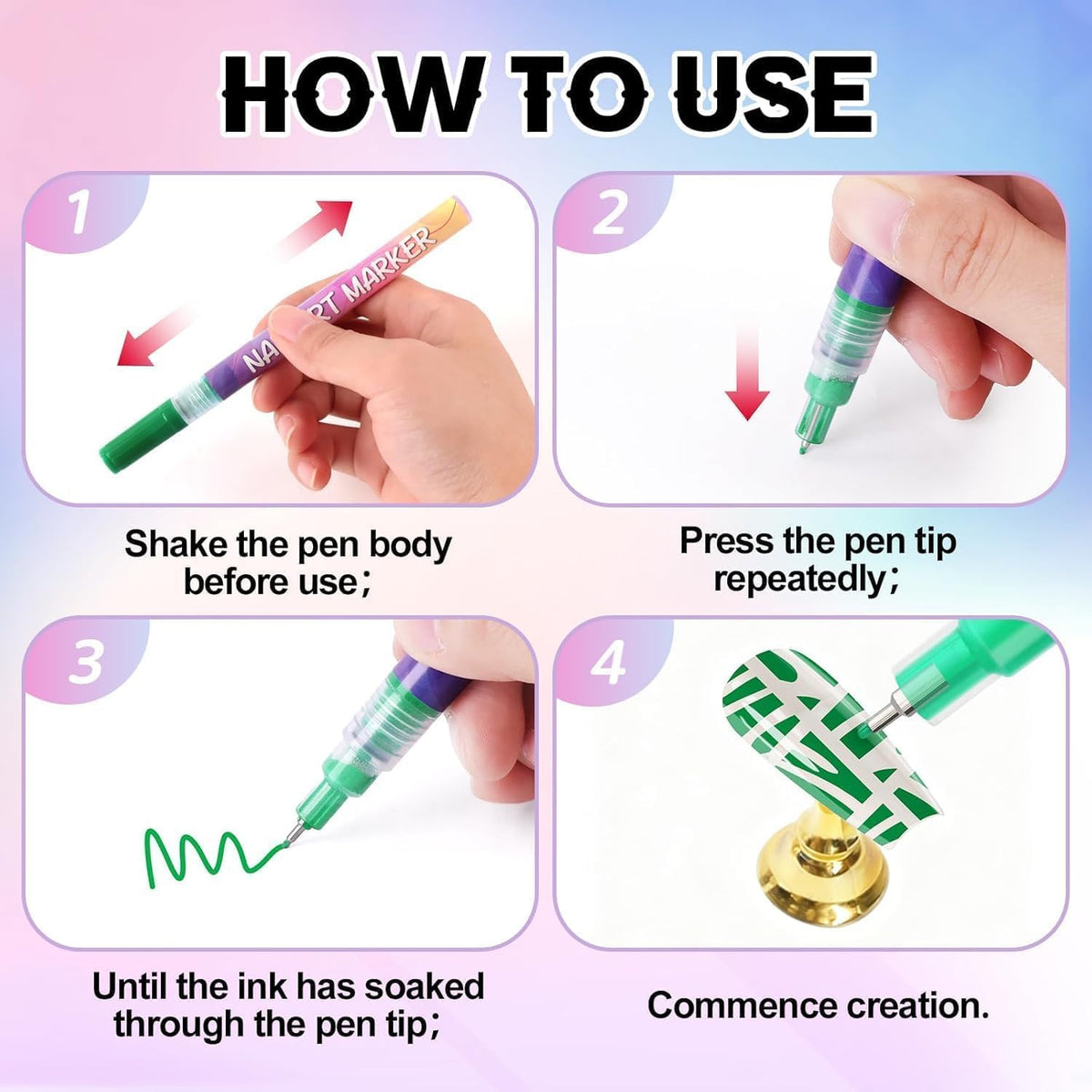 Nail Art Pens Set for DIY Nail Design & Fine Detail Painting