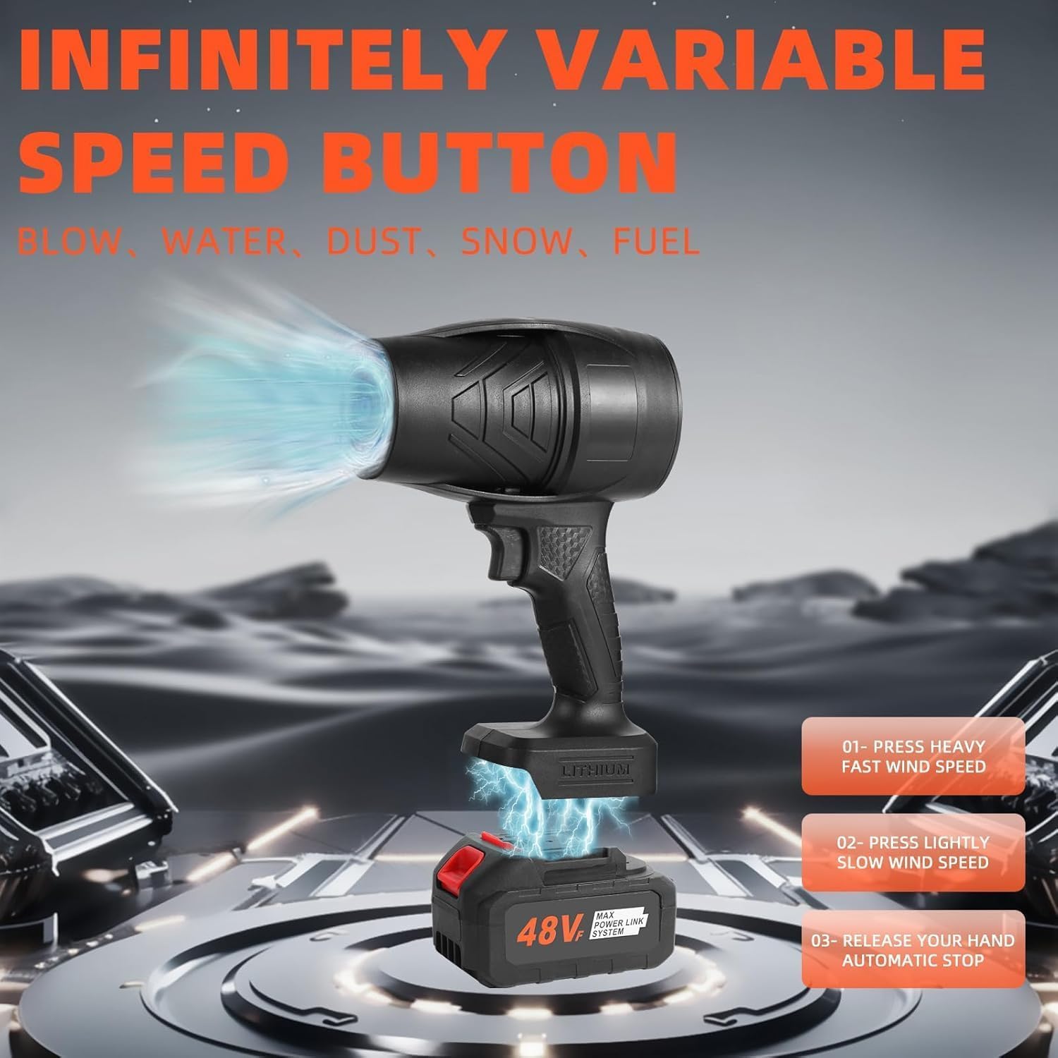 Portable air blower jet Car Dryer double battery