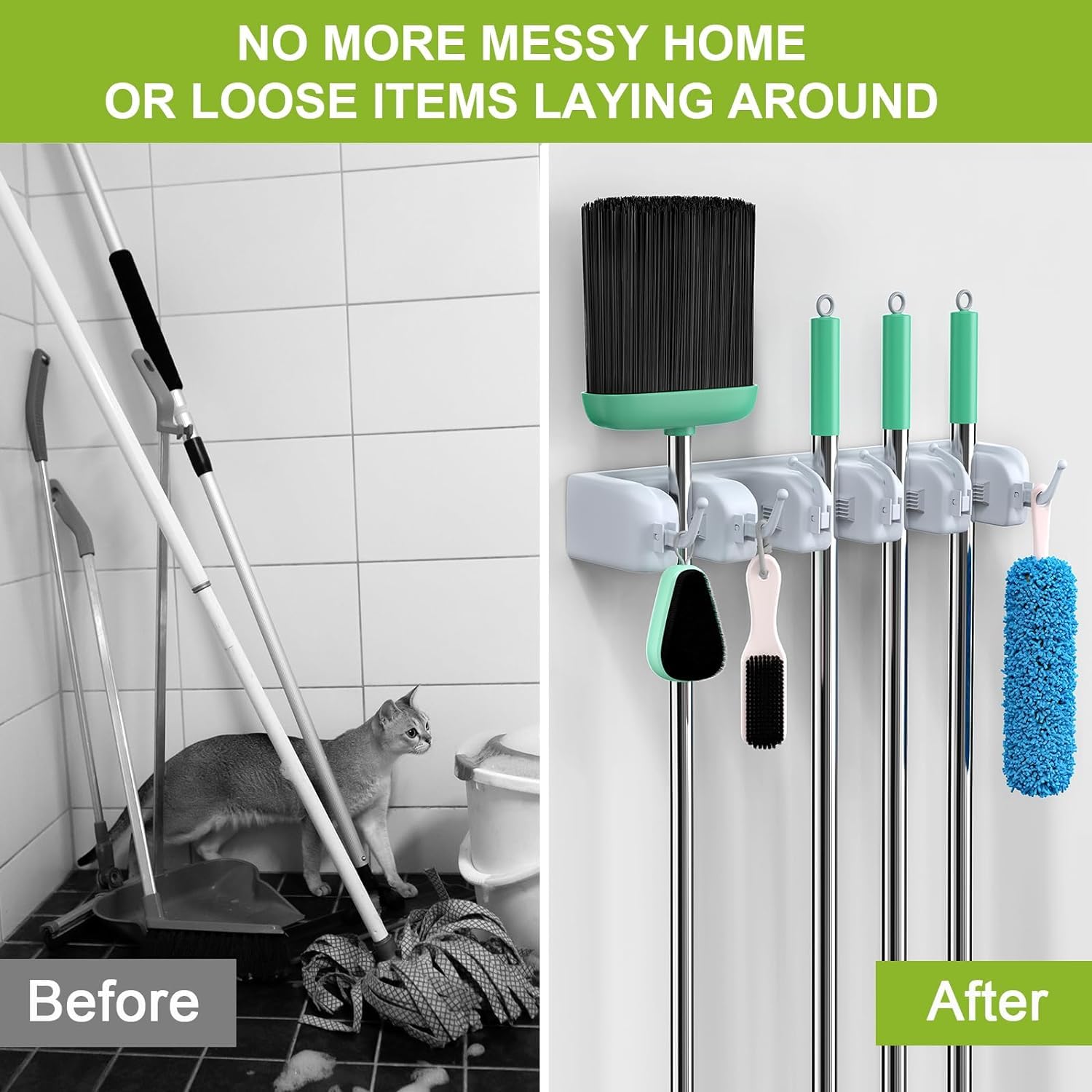 5 Slot Broom Holder