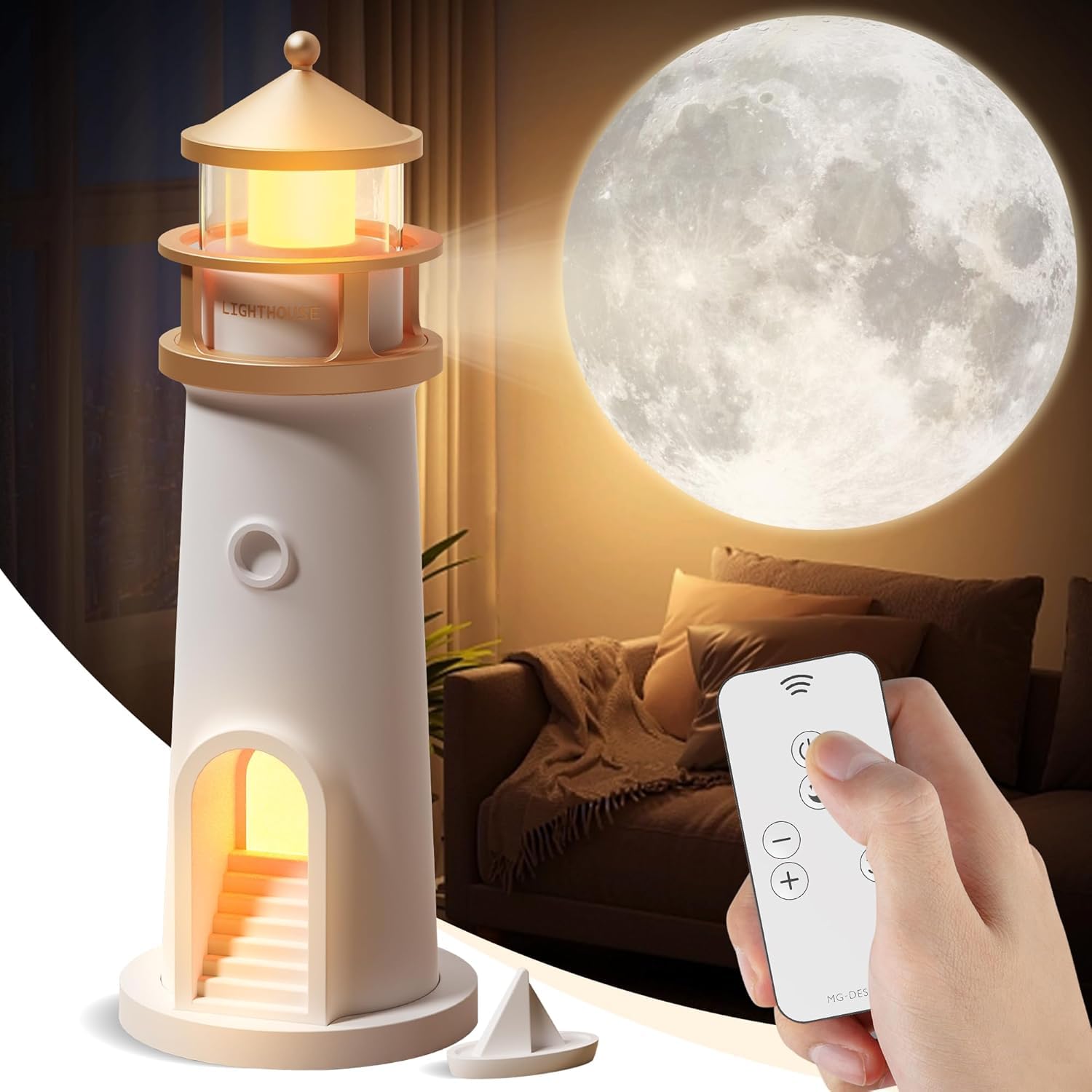 Lighthouse Lamp Galaxy Moon Projector Lamp Night Light LED Light with Remote