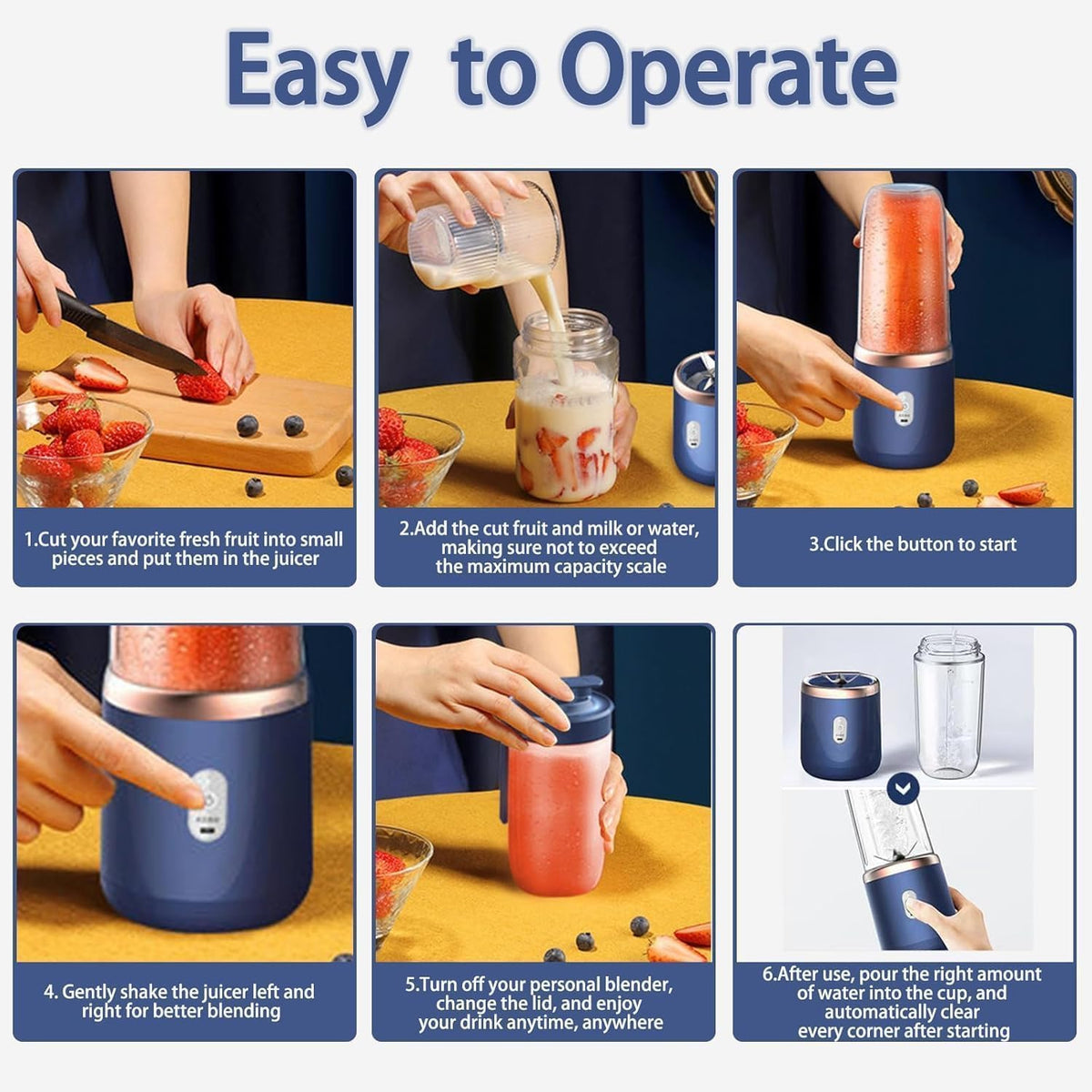 Portable Blender Electric Juicers Fruit Mixers