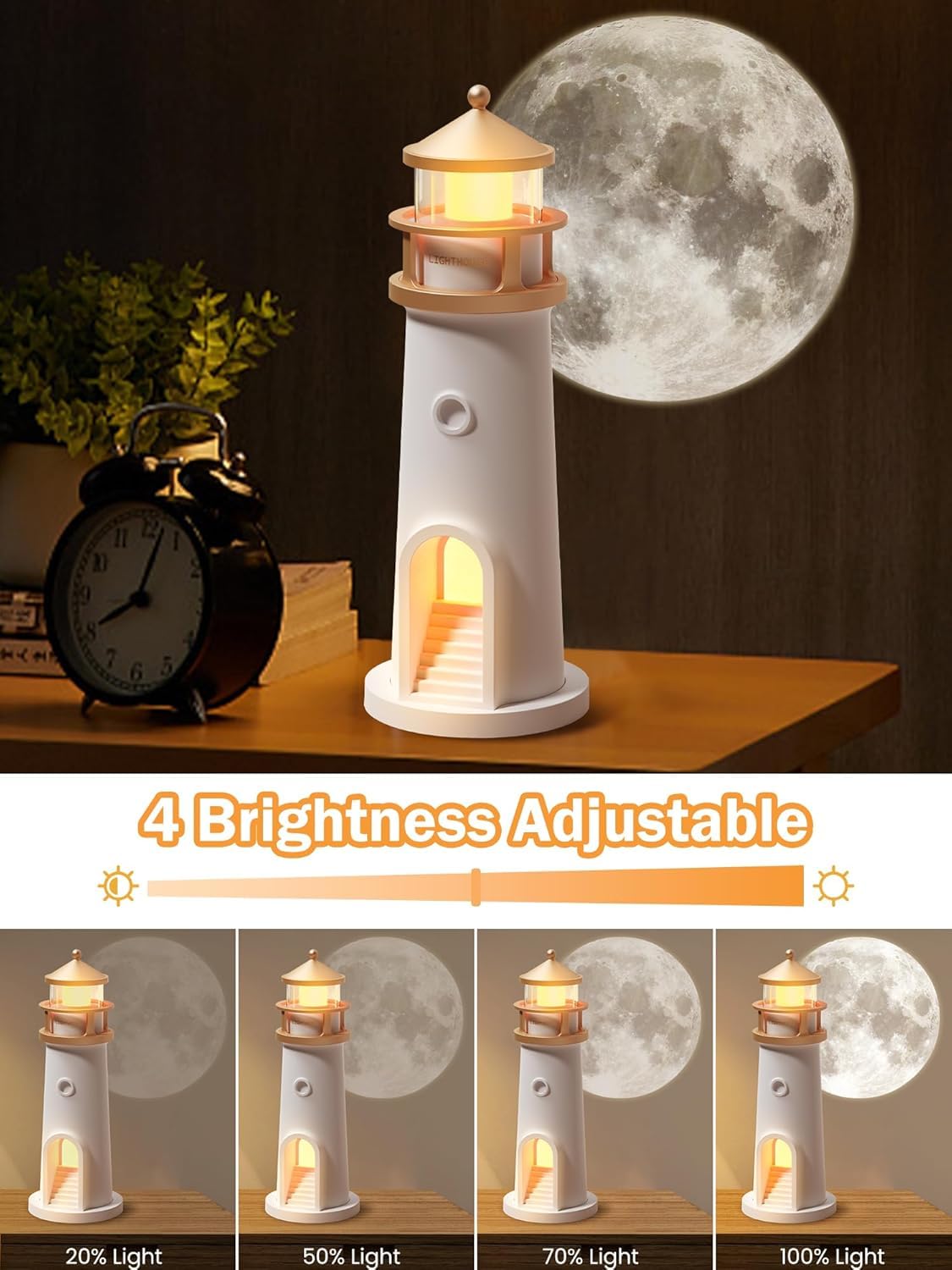 Lighthouse Lamp Galaxy Moon Projector Lamp Night Light LED Light with Remote