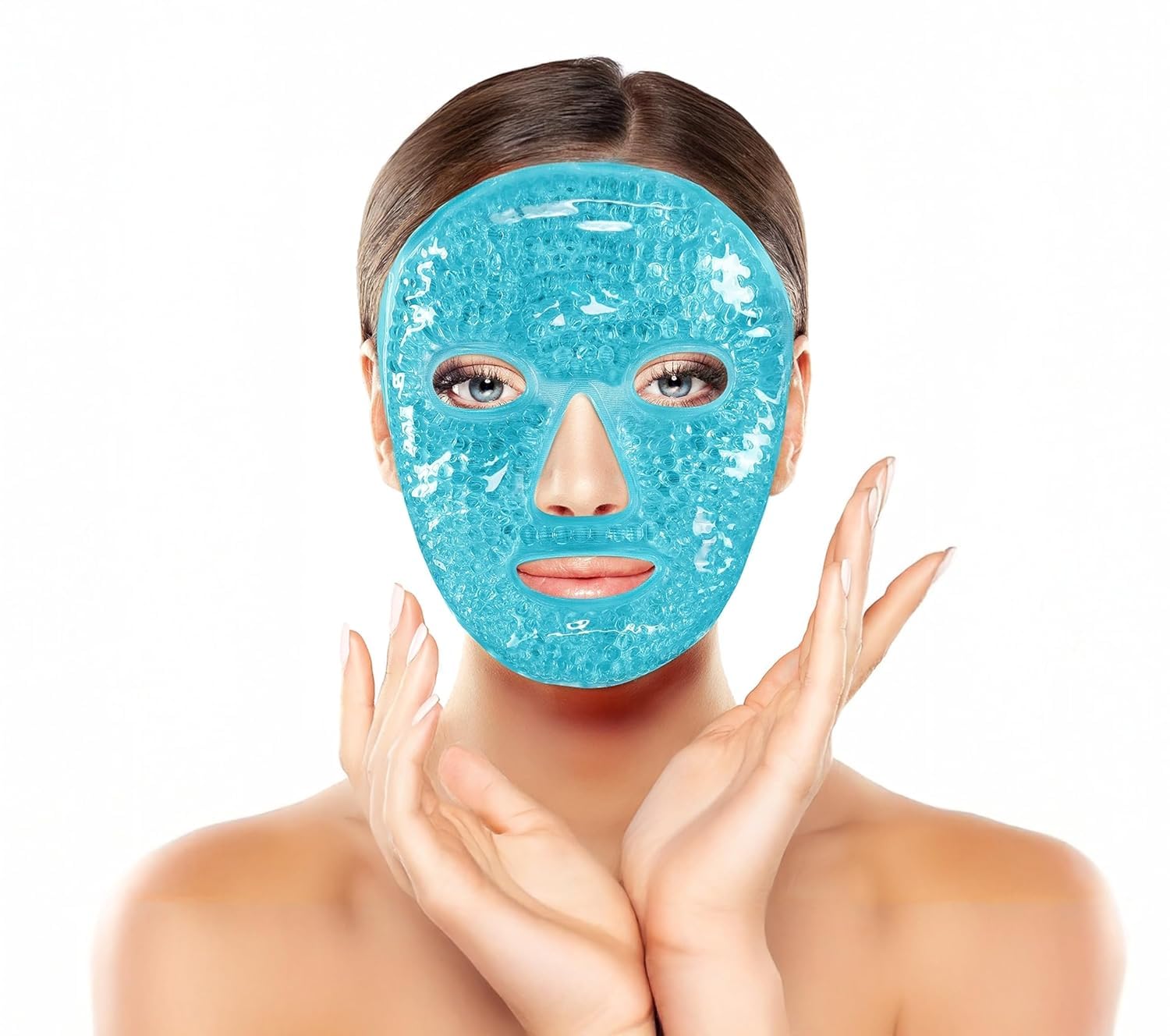 Cold Face Eye Mask, Ice Pack Reduce Face Puff, Dark Circles, Gel Beads Hot Heat Cold Compress Pack