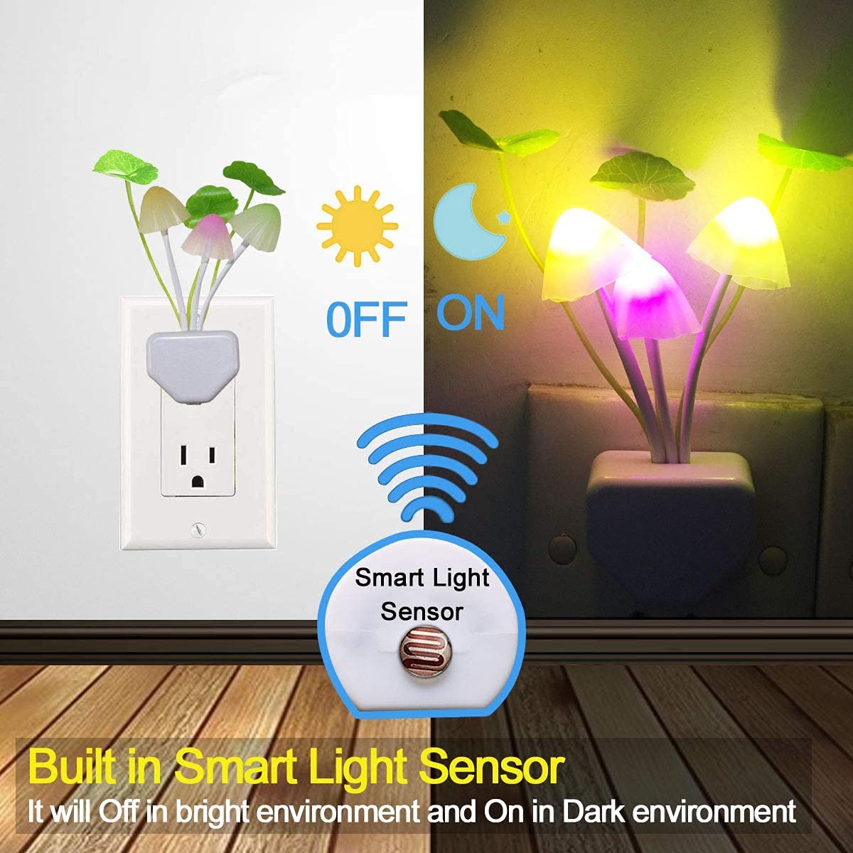 Mushroom Sensor Led Night Light (Pack of 2)