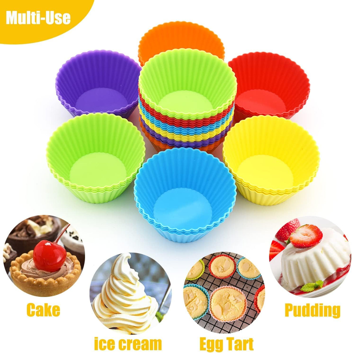 Silicone Cupcake Mould - 12 PCS