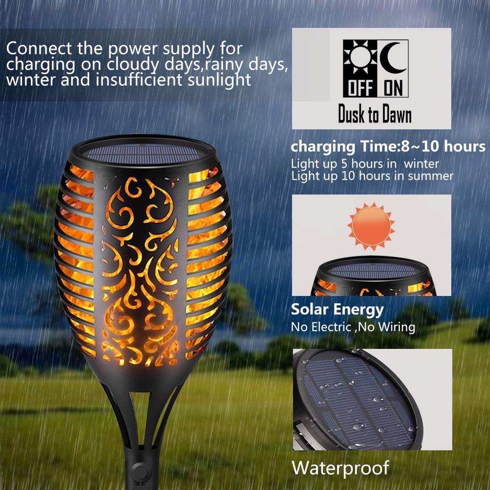 Solar Flame Light – Outdoor Waterproof Flickering Lamp for Garden & Party Decoration( Pack of 10)