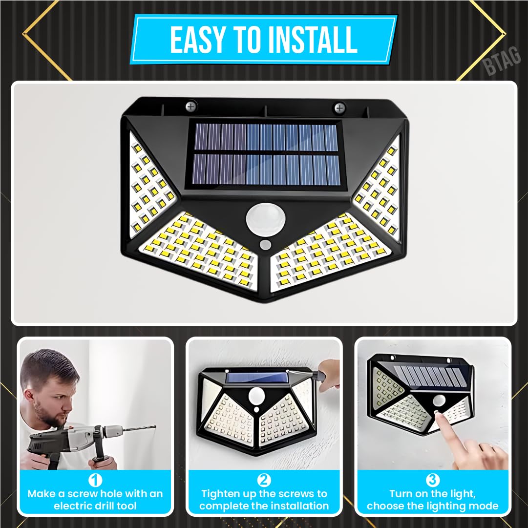 Solar Lights for Garden LED Security Lamp for Home, Outdoors Pathways