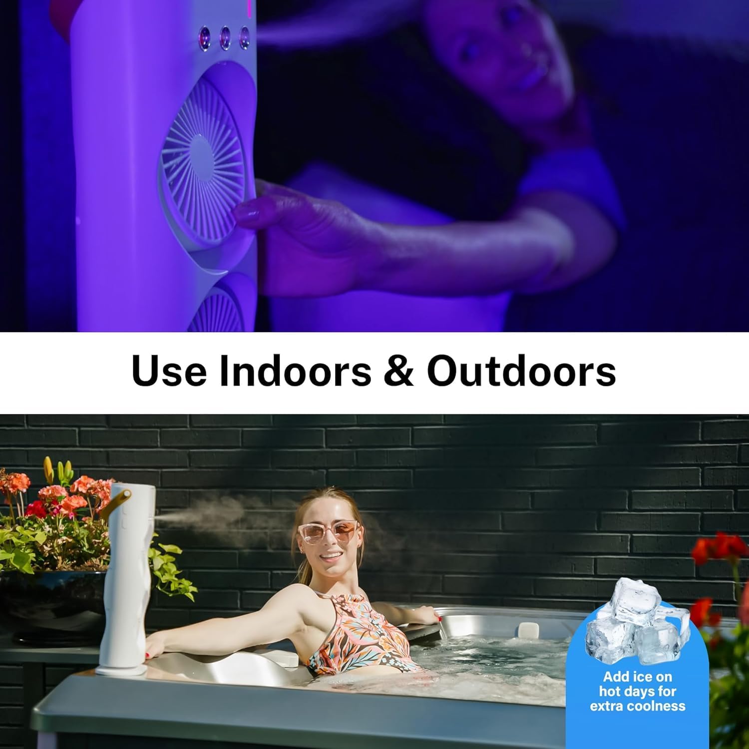 Double End Air Cooler Fan - Mist Cooler Fan - Double Fan Cooler - Air Mist Spray Cooler Fan