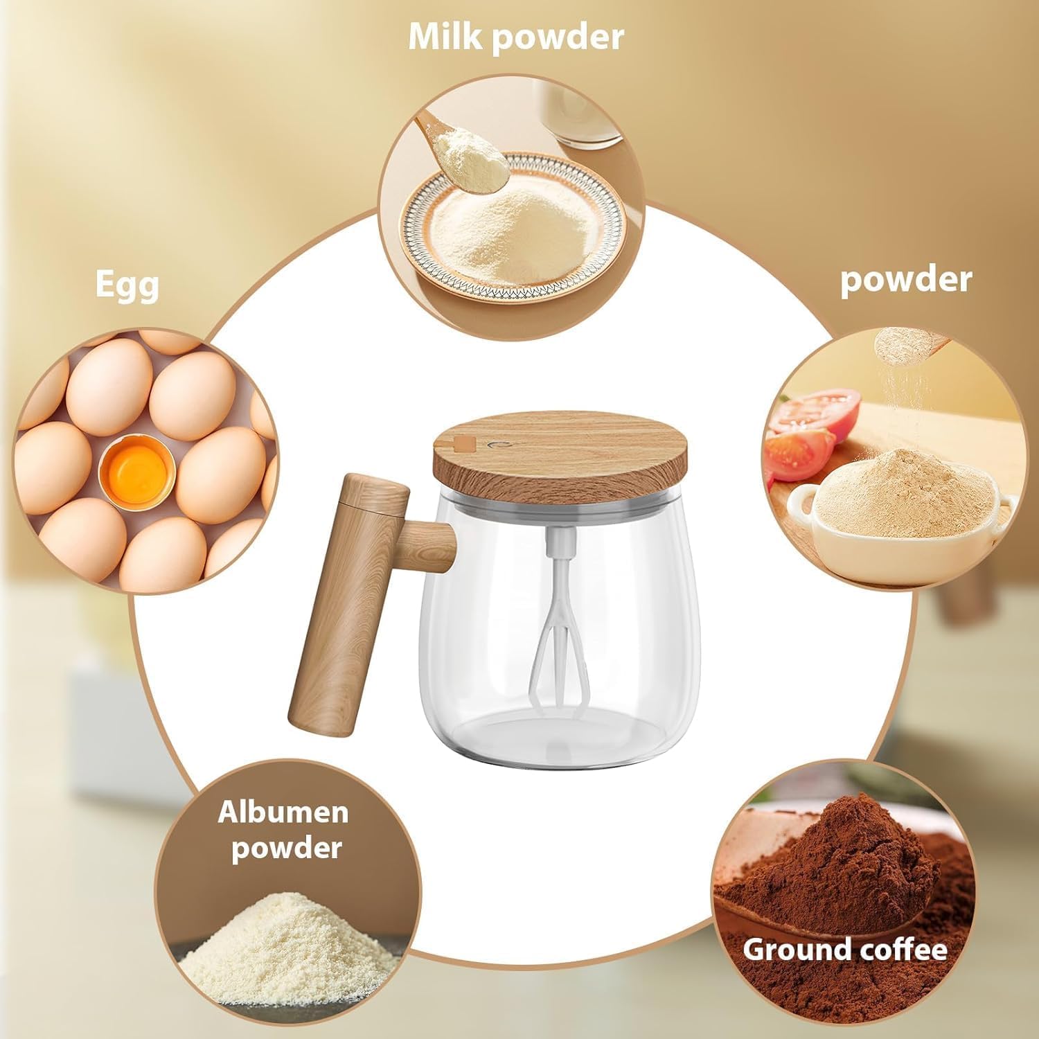 Self Stirring Glass Mug