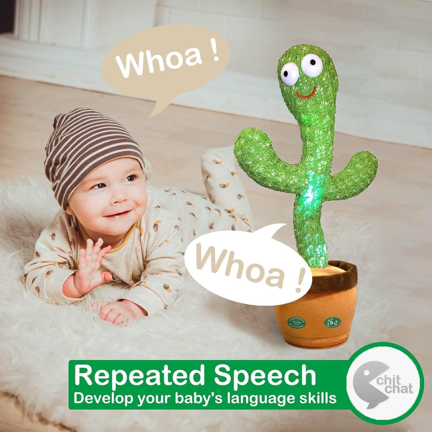 Rechargeable Toys Talking Cactus Baby Toys for Kids Dancing Cactus Toys Can Sing Wriggle & Singing Recording Repeat