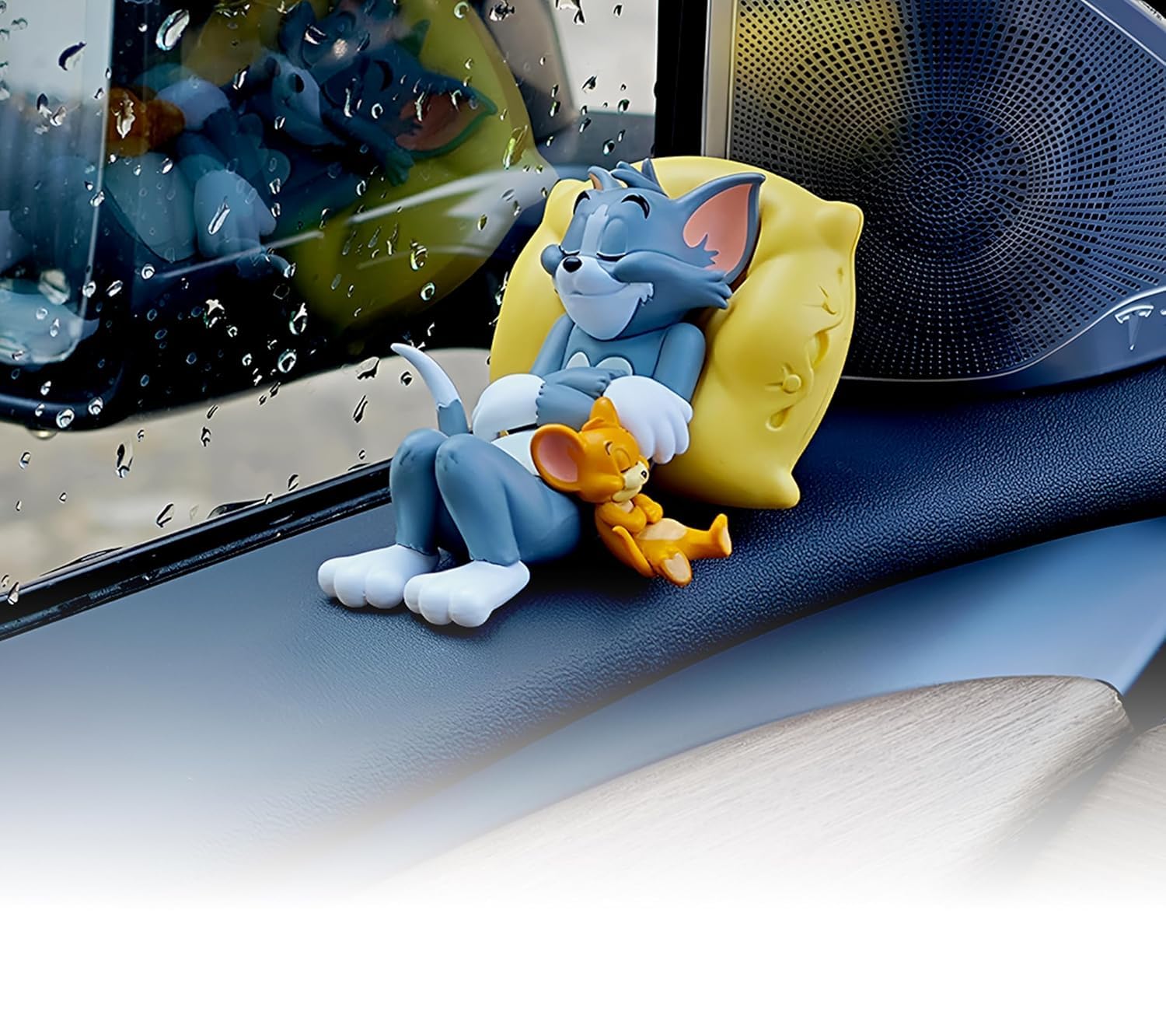 Tom & Jerry Cute Sleeping Car Interior Accessory I Adorable Toy for Car Dashboard & Tabletop | Decorative Plastic Showpiece for Home & Office