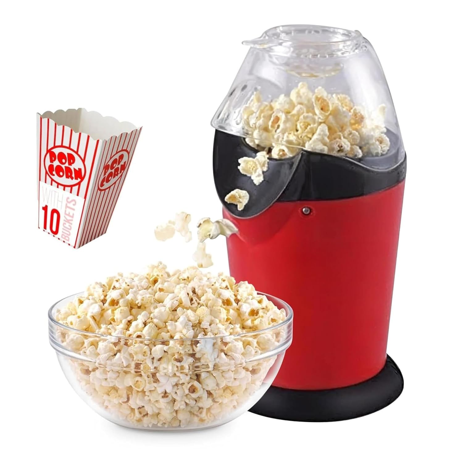 Electric Hot Air Popcorn Maker Machine – Oil-Free, One-Touch Operation, Fast & Healthy Snack Maker for Home Movie Nights