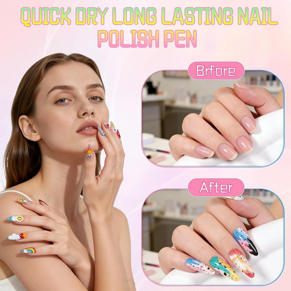 Nail Art Pens Set for DIY Nail Design & Fine Detail Painting