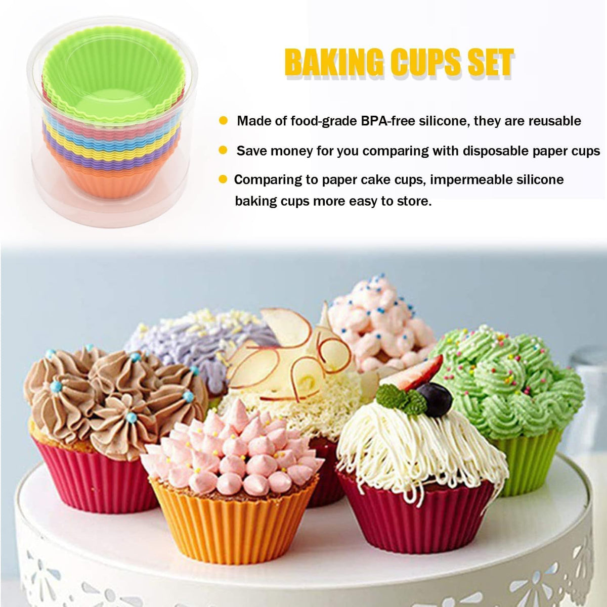 Silicone Cupcake Mould - 12 PCS