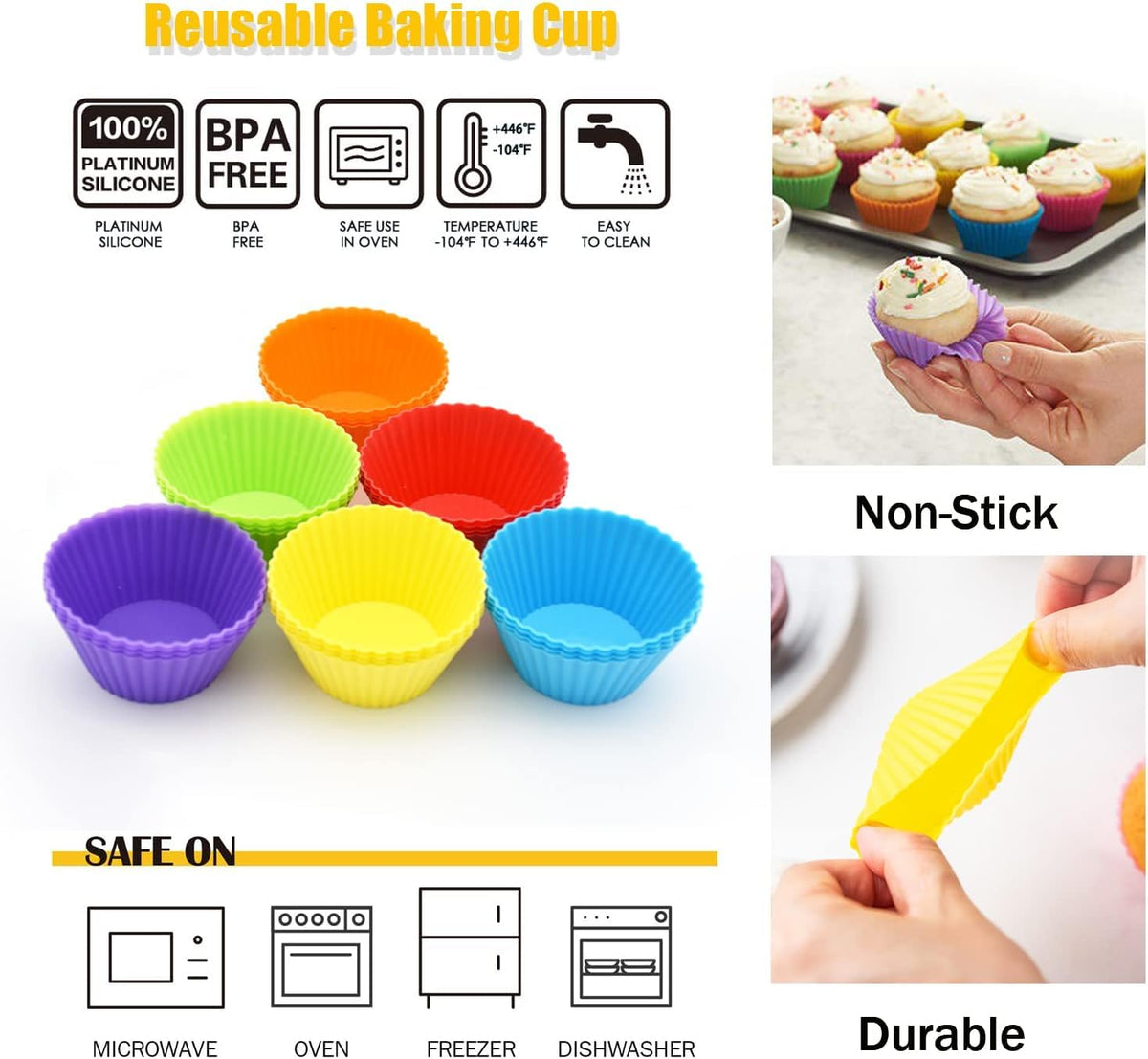 Silicone Cupcake Mould - 12 PCS
