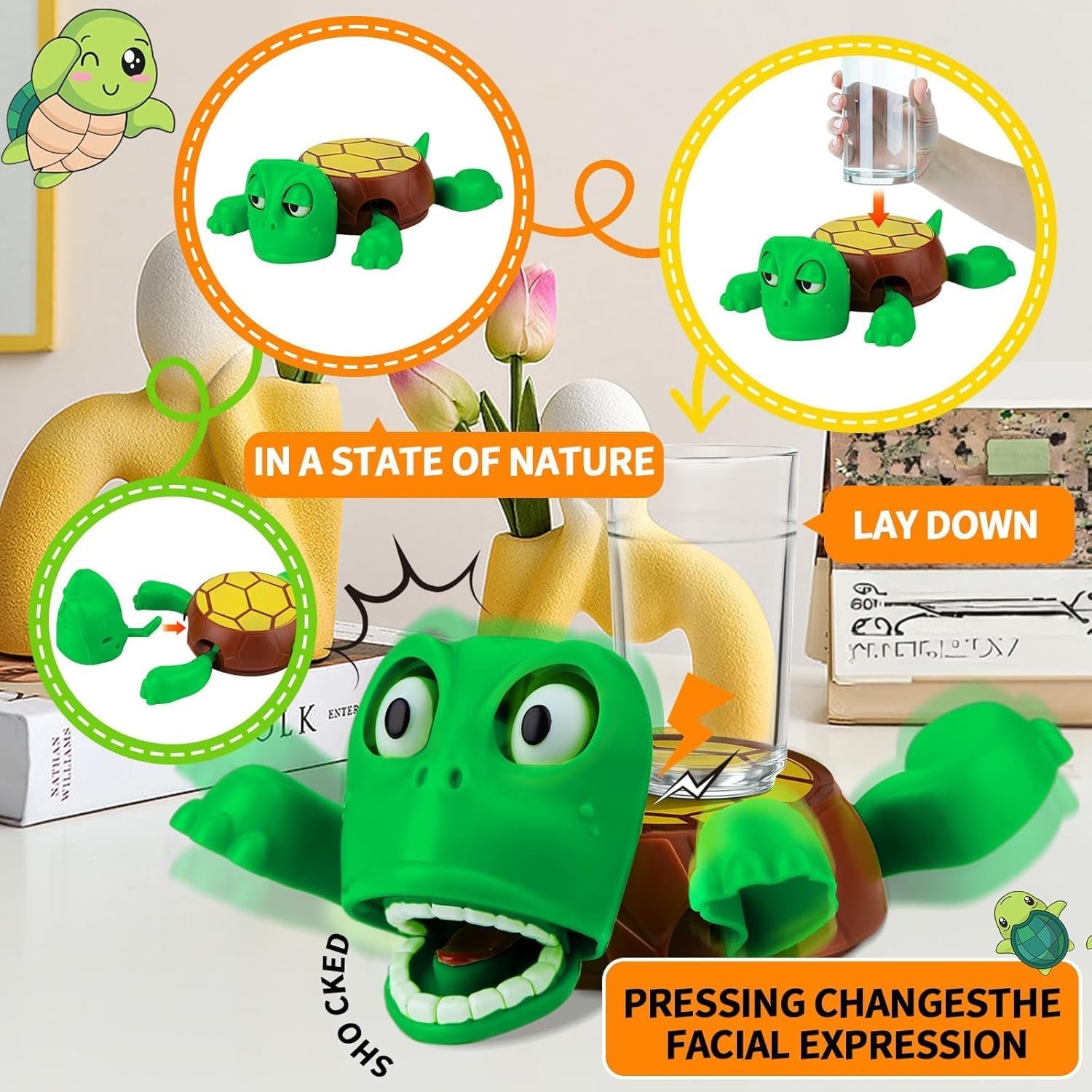 Turtle Coaster with Funny Expression | Turtle Cup Holder