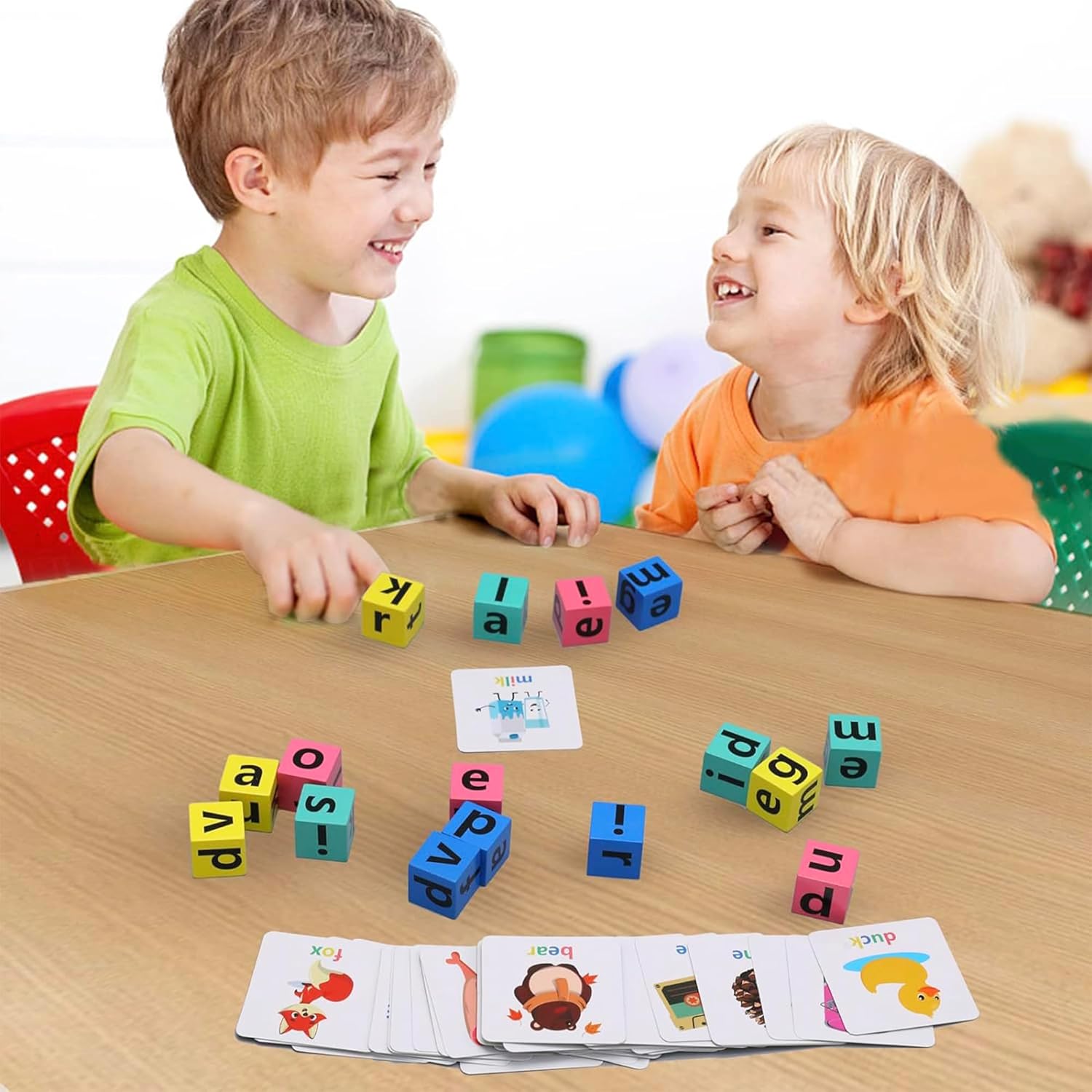 Time Puzzle - Wooden Alphabet Spelling Game Matching Letter & Word Puzzle Game with Flashcards - Word Puzzle