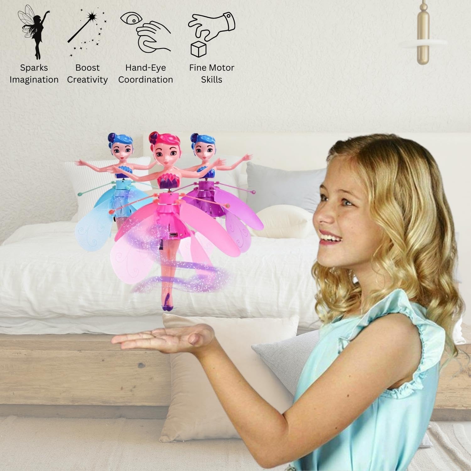 Flying Fairy Doll with Magical Hand Sensor Control – USB Powered Toy for Girls