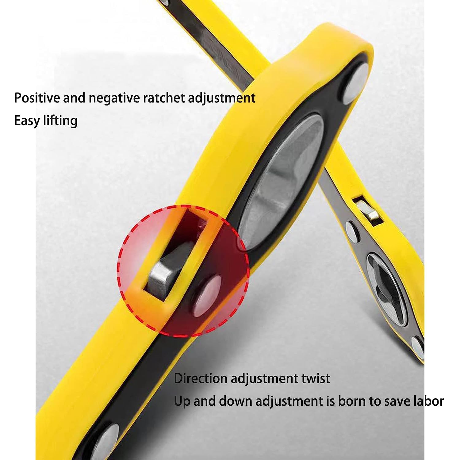 360° Swivel Ratchet Wrench for Scissor Jack | Labor-Saving Car Jack Handle Tool with Reversible Knob & Long Grip