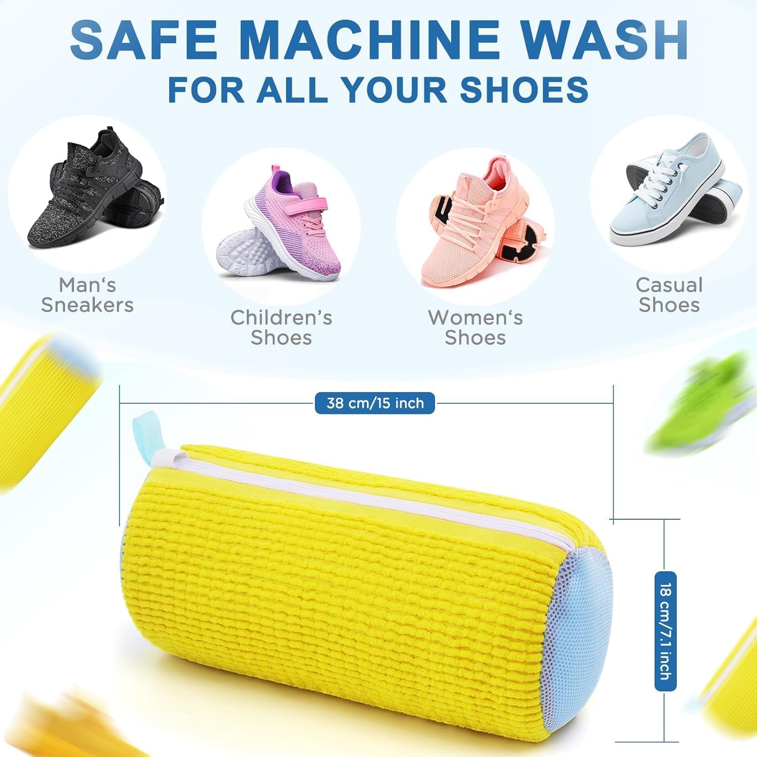 Shoe Washing Machine Bag Laundry Shoes Bag for Washer and Dryer Reusable and Durable Zipper Plush Washing Machine Bags