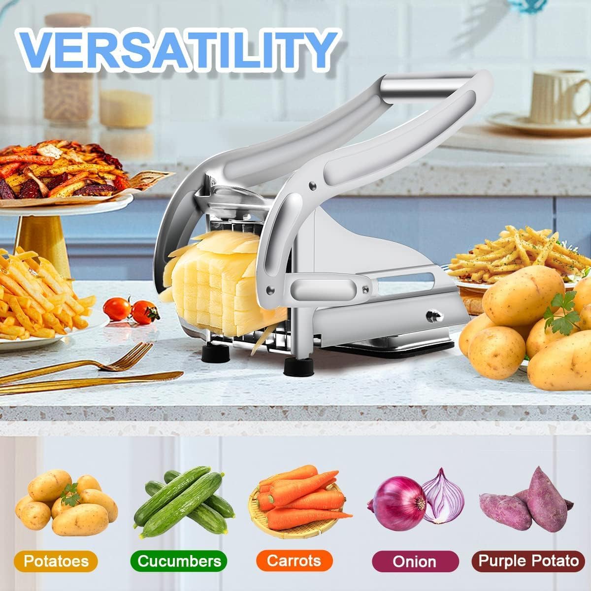 French Fries & Potato Chips Cutter Machine with Blade