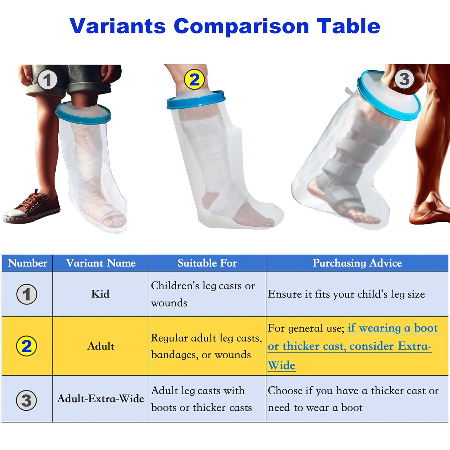 100% Waterproof Leg Cast Cover for Showering, Reusable Adult Short Leg Cast Protector, Cast Covers for Shower Leg, Cast Bag for Shower, Cast Cover for Showering Foot