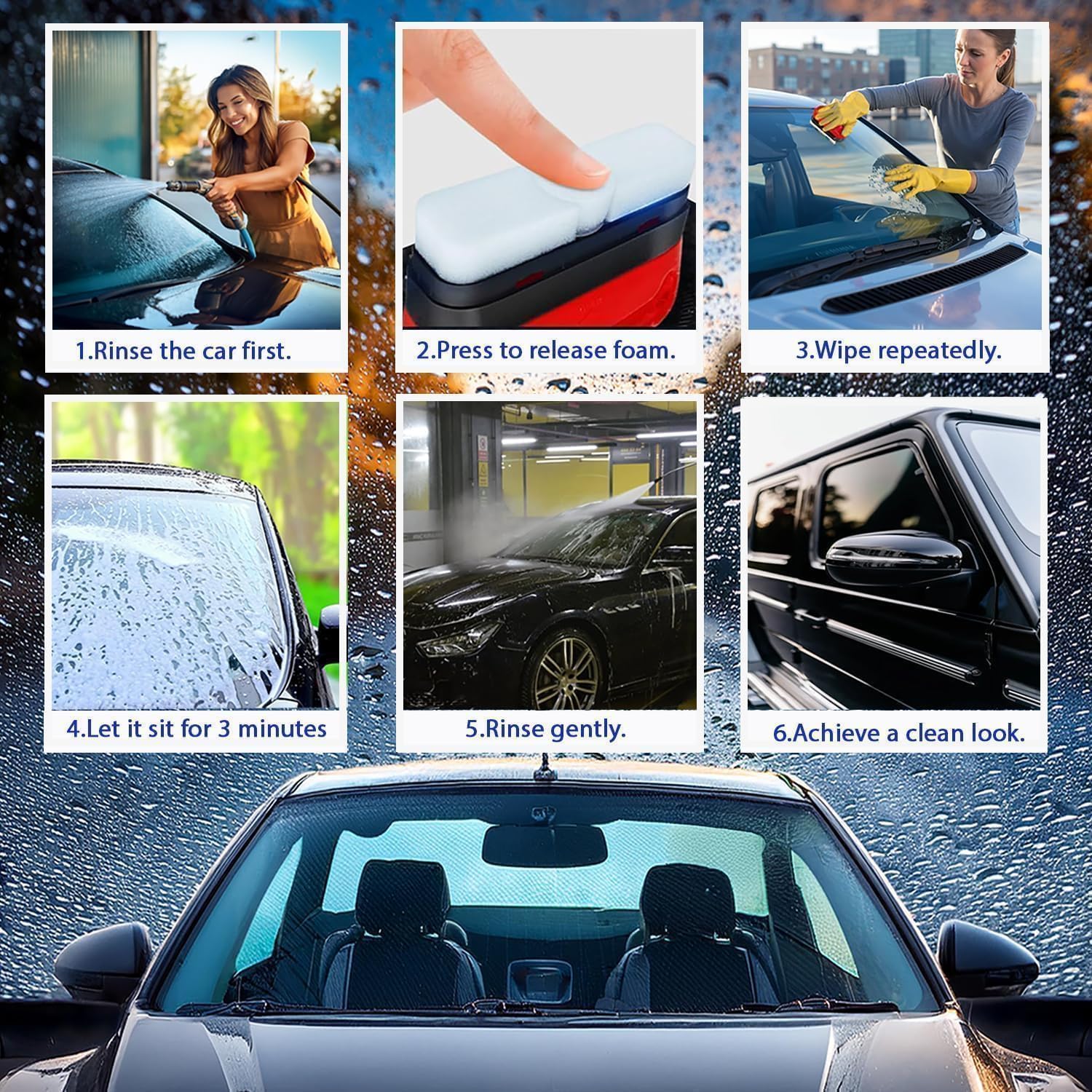 Oil Film Cleaning Brush, Glass Cleaning Board, Car Glass Oil Film Removal Cleaner
