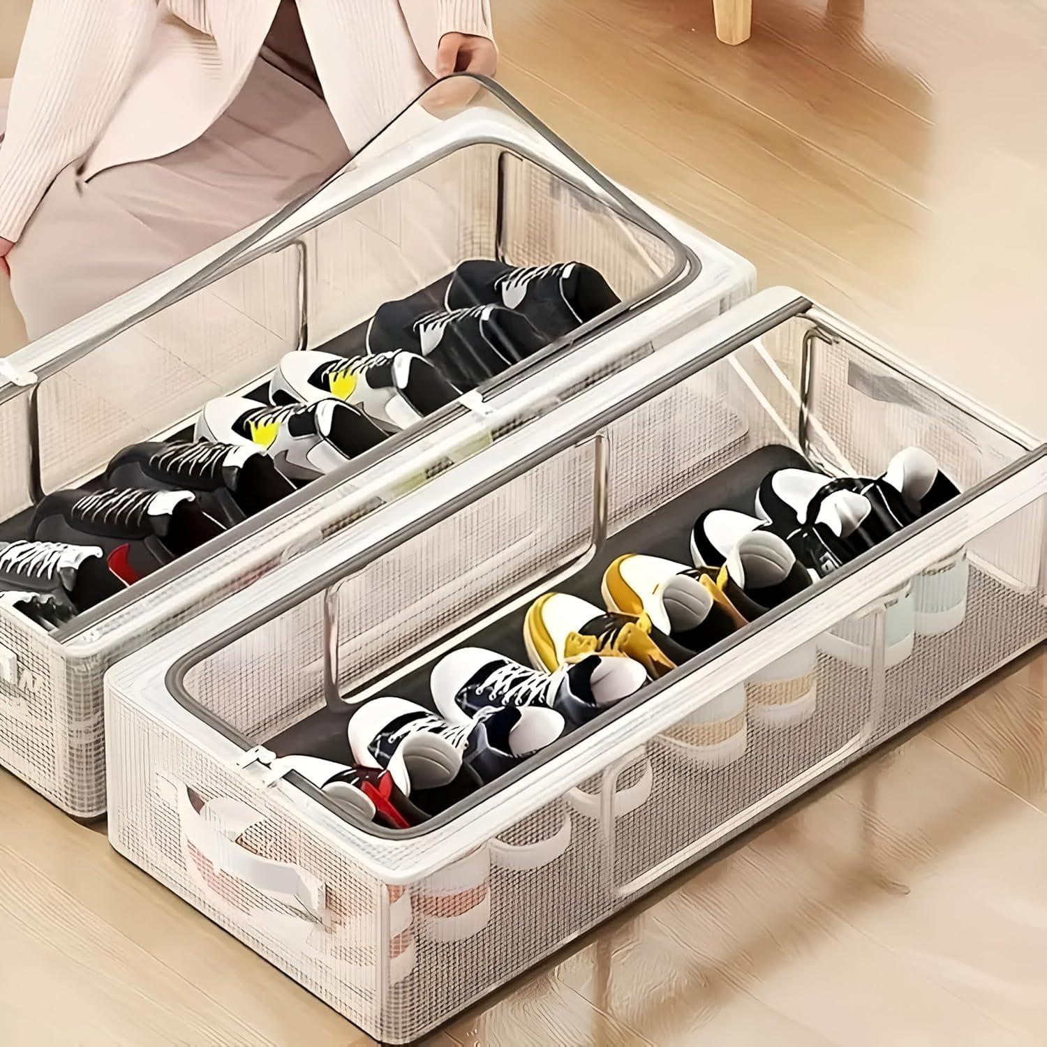 Fabric Shoe Storage Bins Under Bed Shoe Storage Organiser