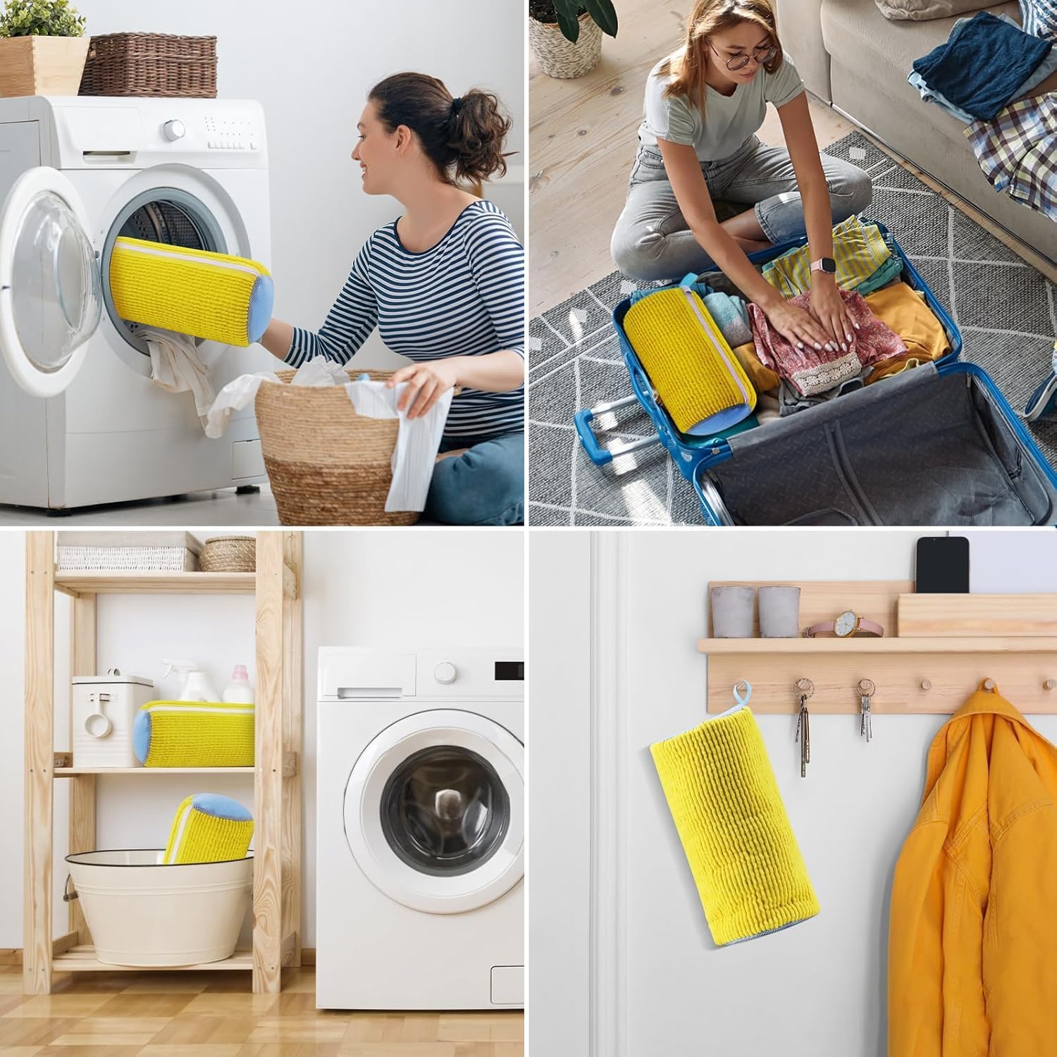 Shoe Washing Machine Bag Laundry Shoes Bag for Washer and Dryer Reusable and Durable Zipper Plush Washing Machine Bags