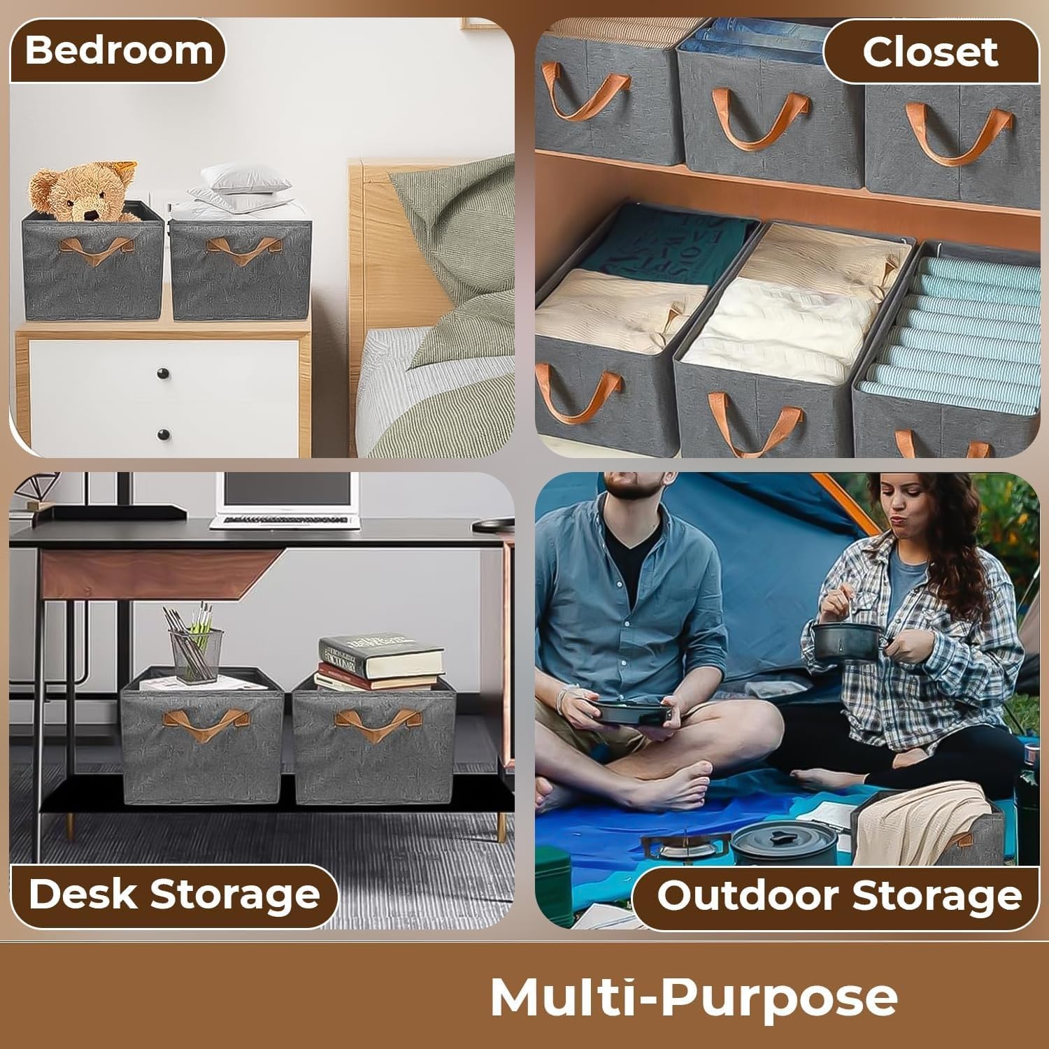 Foldable Storage Organizer Basket with Lid, Transparent Lids Fabric wardrobe organizer for Clothes, Collapsible closet organizers and storage box for Clothes