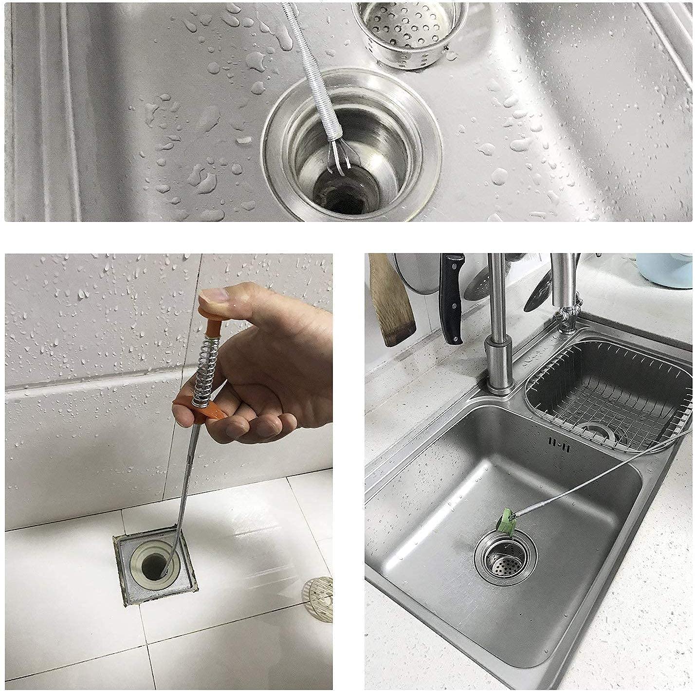 Metal Wire Brush Sink Cleaning Hook Sewer Dredging Device