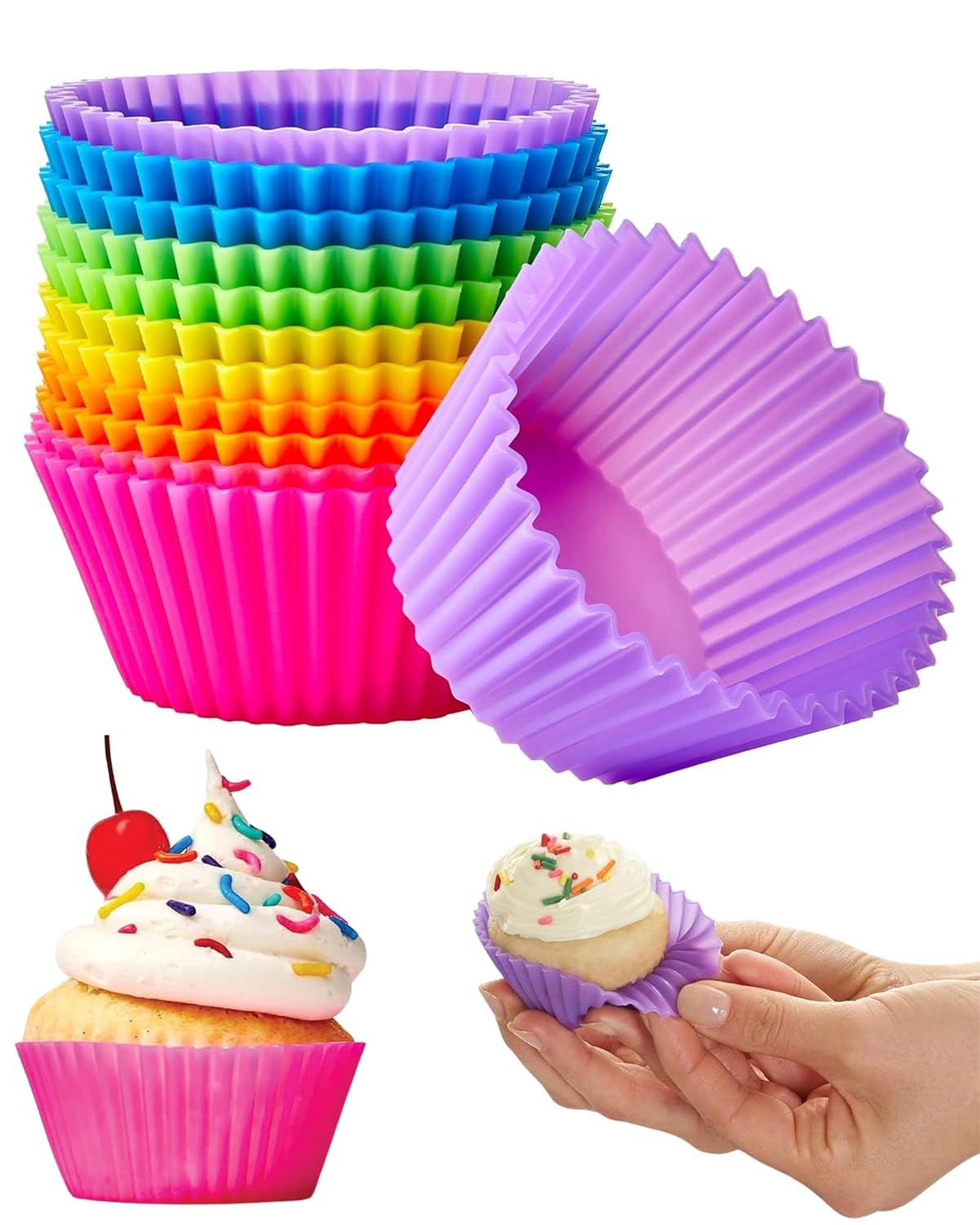 Silicone Cupcake Mould - 12 PCS