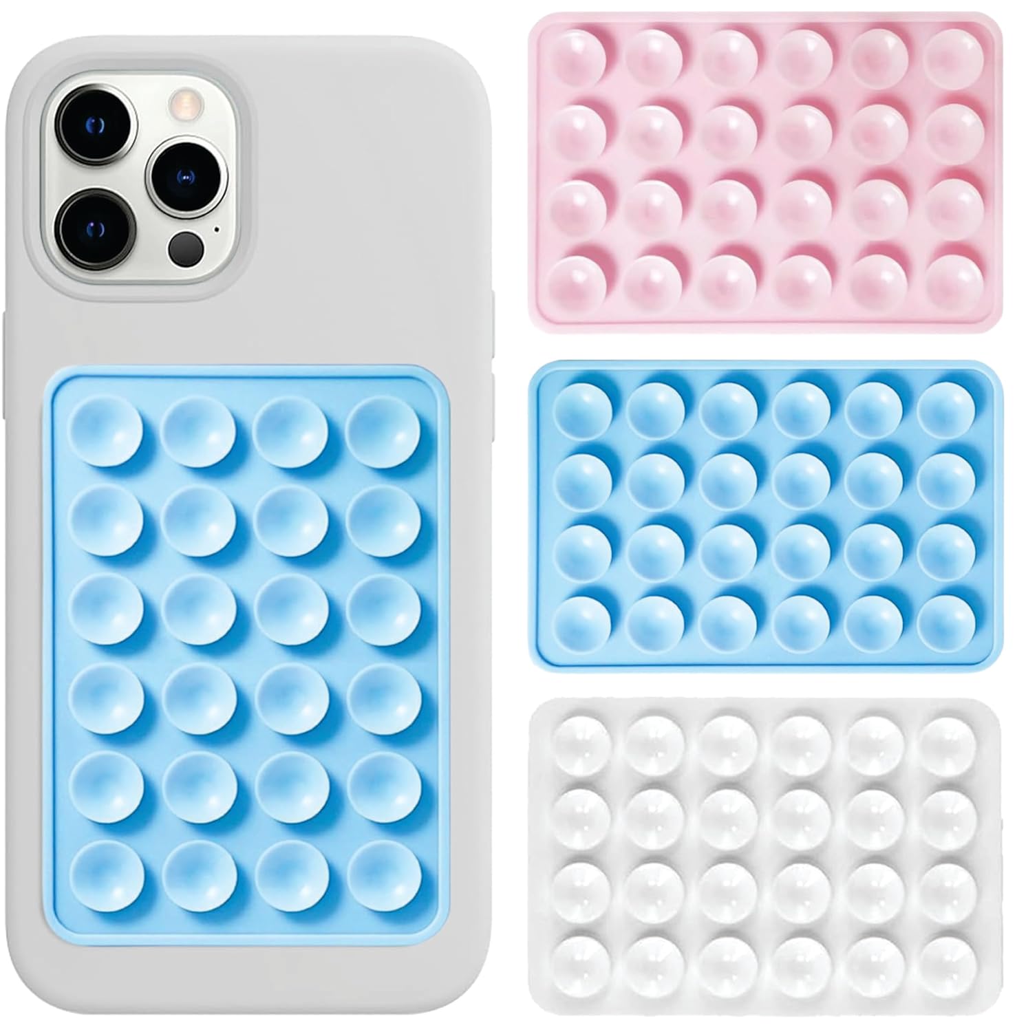 Phone Holder Suction Phone Case (Pack of 3) Anti-Slip Silicone Back Cover