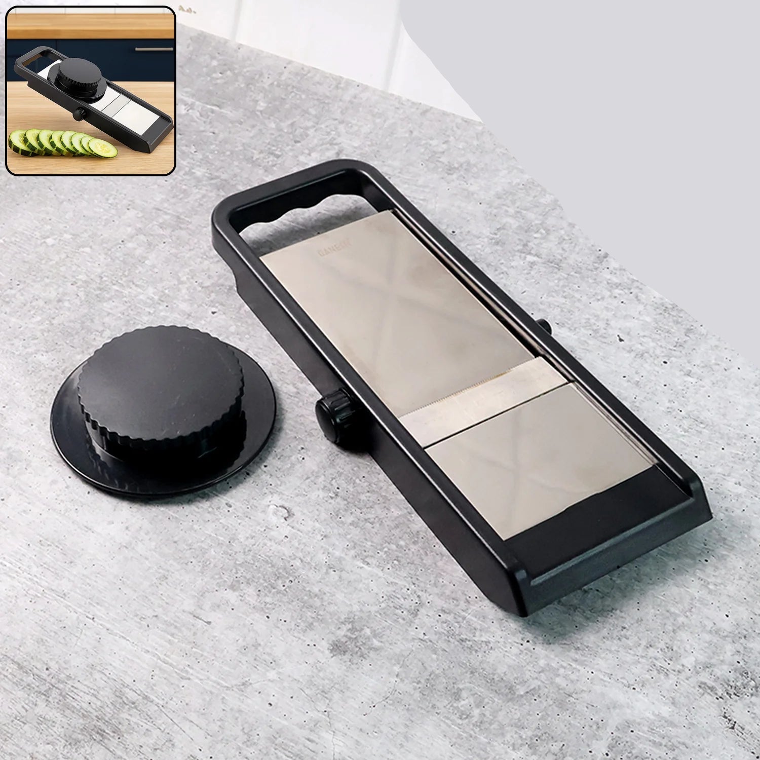 Premium Adjustable Vegetable & Fruit Slicer with Sharp Stainless Steel Blade