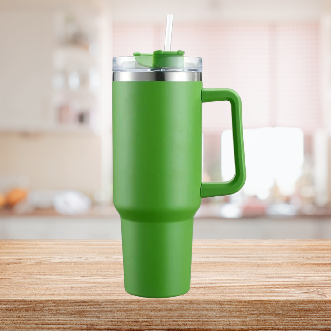 1200 ml Tumbler, Stainless Steel Vacuum Insulated Tumbler with Lid and Straw for Water, Iced Tea or Coffee, Smoothie and More, Cream