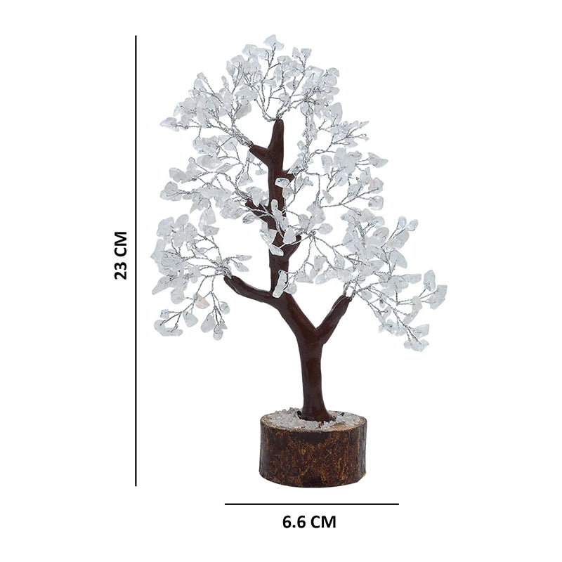 Prospera Handcrafted Agate Stone Tree Showpiece -White Agate